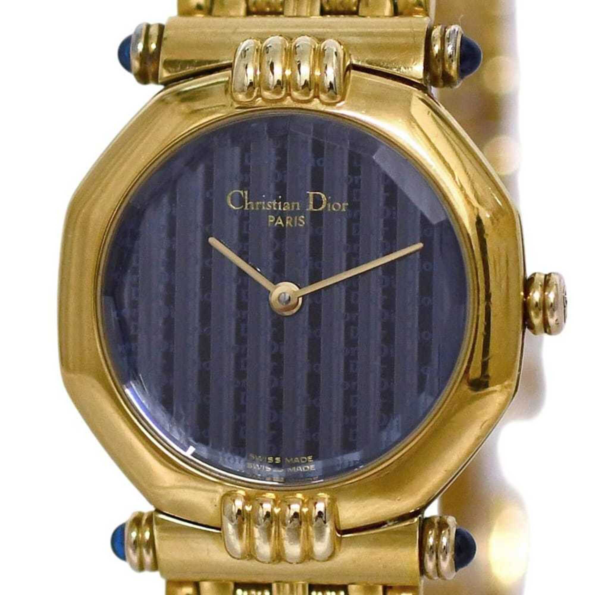Christian Dior 腕時計 ゴールド コンビ クォーツ Christian Dior Swing Dress Watch Navy Gold 64151 Women's Stainless Ste