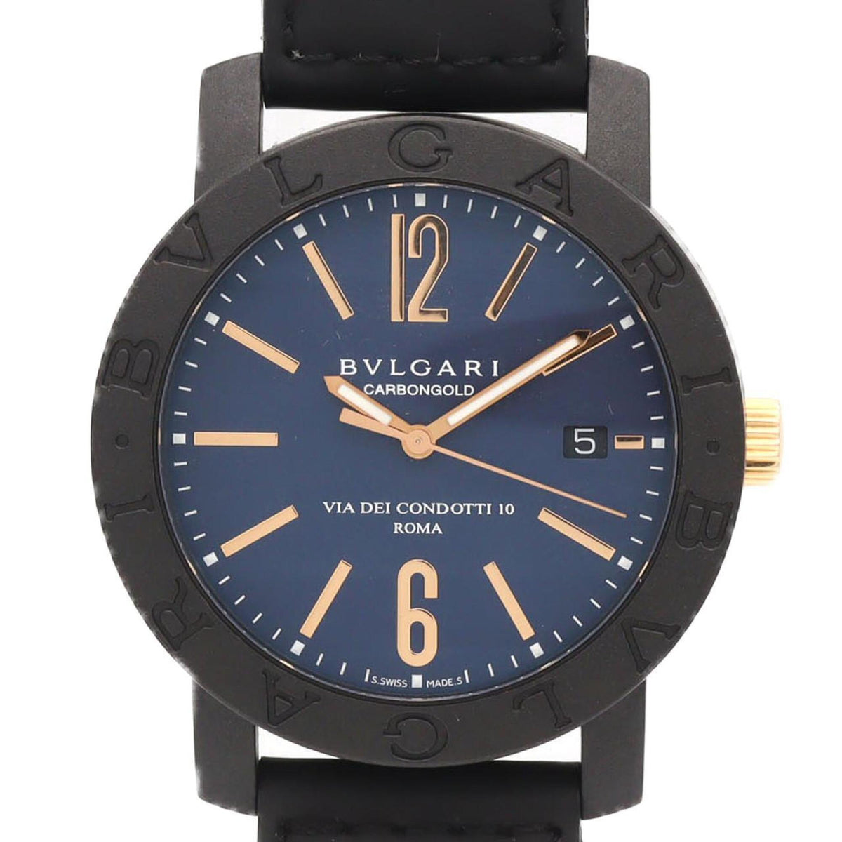 Montre Bvlgari Carbone en or BB40CL/BBP40C3CGLD/102634 à cadran bleu 40mm