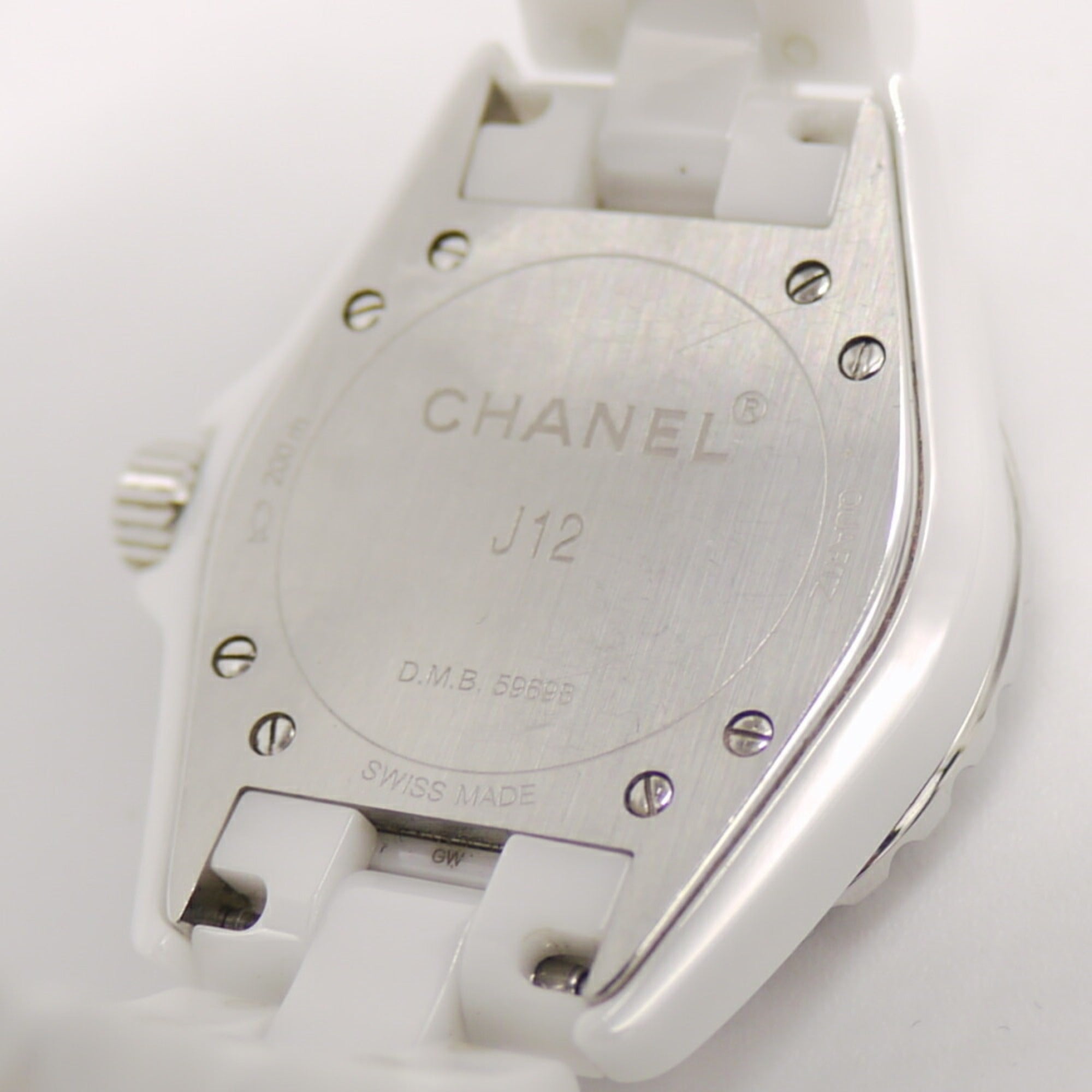CHANEL J12 quartzhorloge van wit keramiek met wijzerplaat H0968