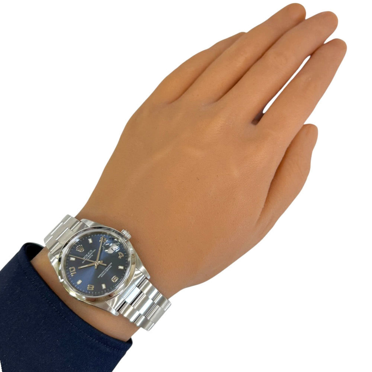 Rolex Datum Oyster Perpetual 15200 mit marineblauem Zifferblatt, 34 mm Uhr