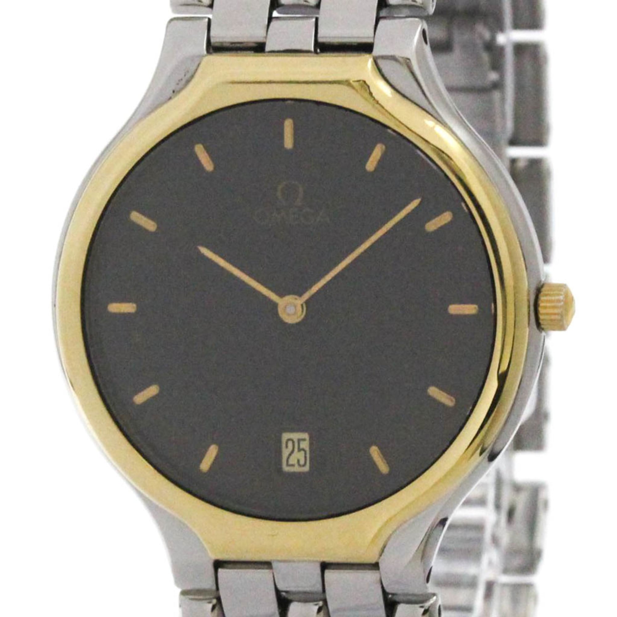 OMEGA De Ville Symbol K18 Gold Steel Quartz Mens Watch 196.0316 Polish