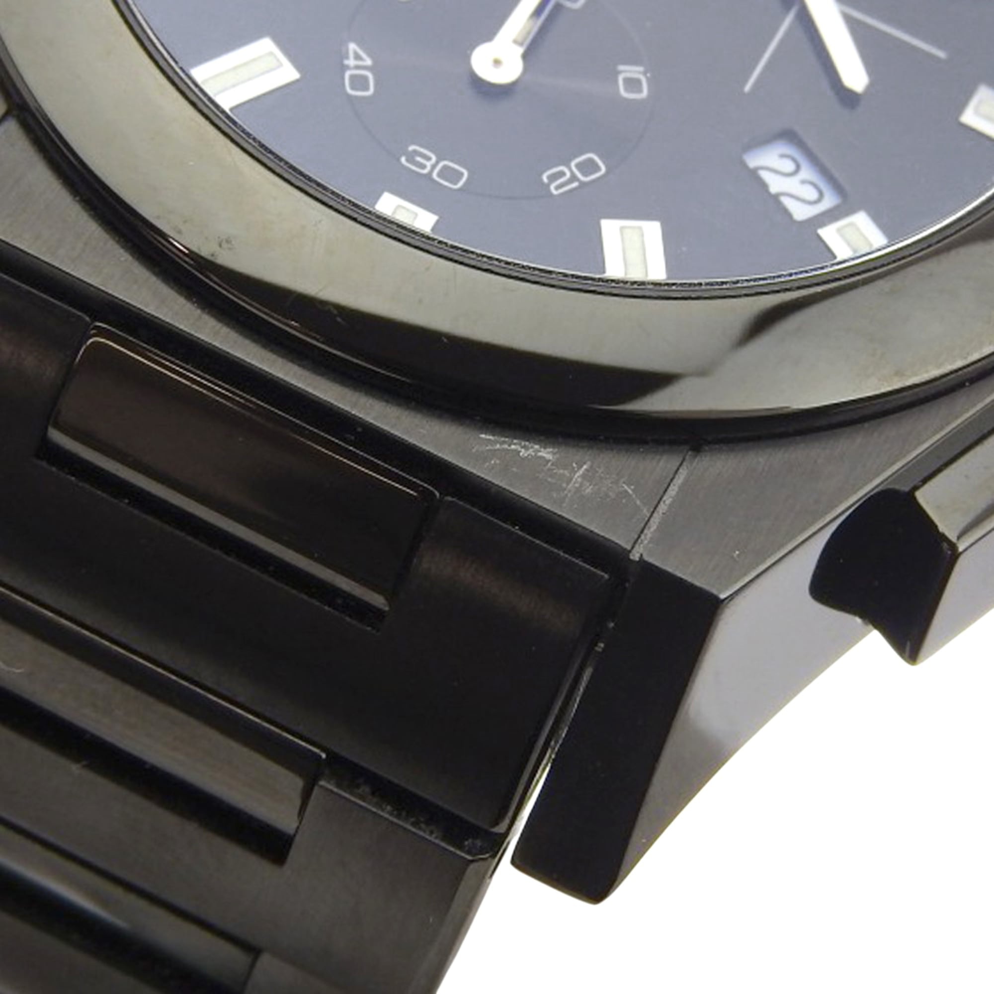 Gucci Pantheon herenhorloge, 115.2 roestvrij staal, zwarte quartz-chronograaf, wijzerplaat
