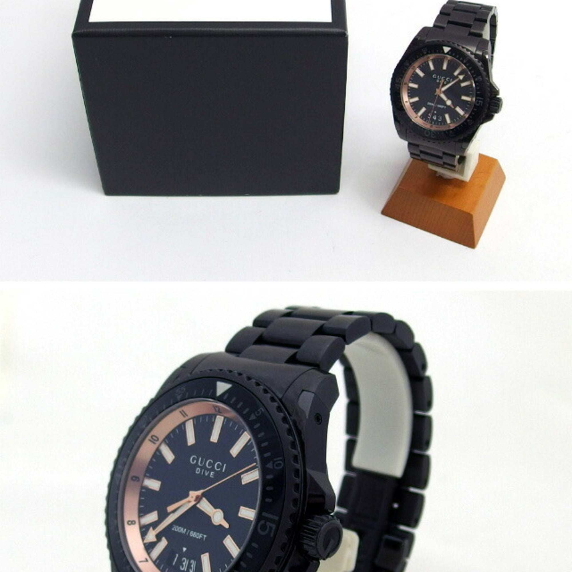 Gucci Dive Date-horloge voor heren, zwart