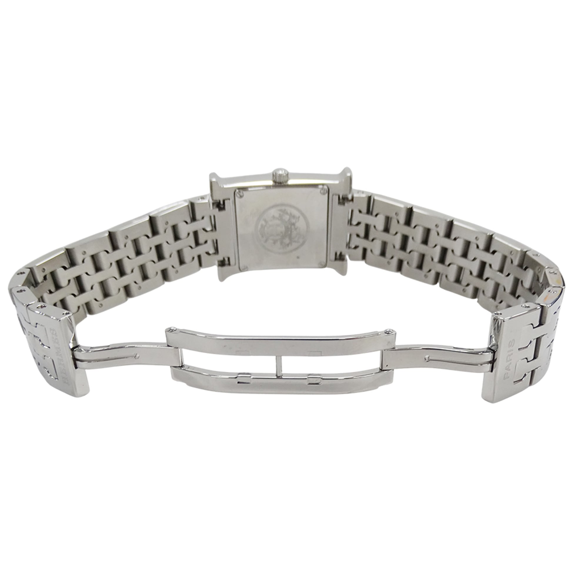 Hermès HERMES Montre pour femme, marque H-WatchQuartz QZ, acier inoxydable SS, HH1.210, argent Noir