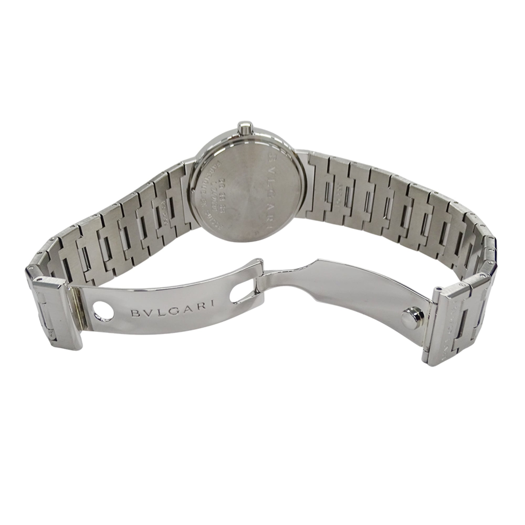Bulgari BVLGARI Boys' Watch, Brand: Date Quartz QZ Stainless Steel SS BB33SS Silver Black