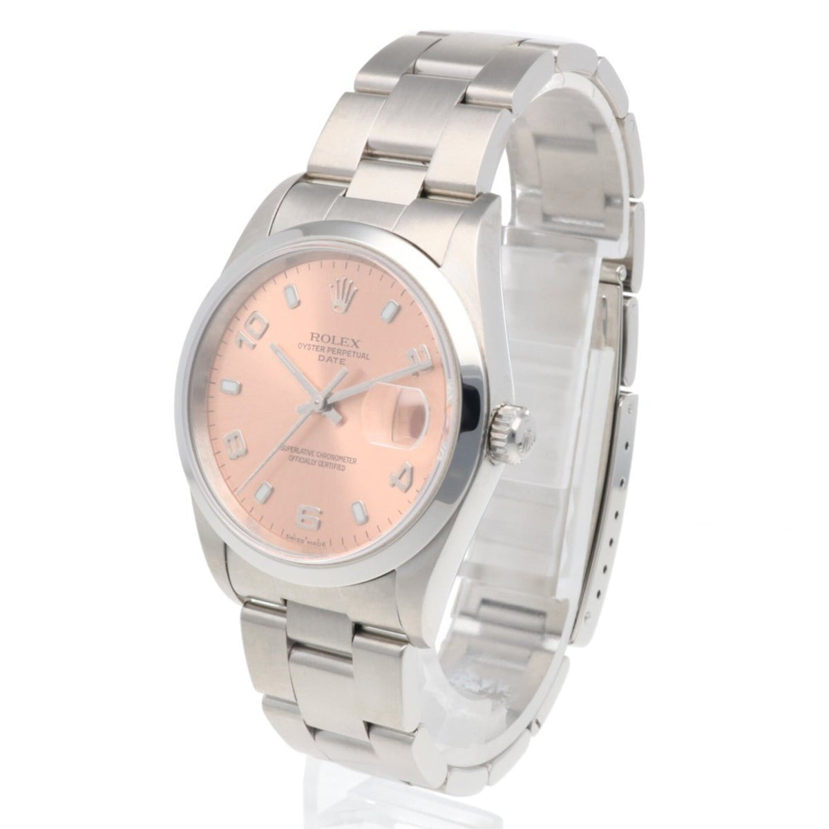Rolex Date Oyster Perpetual 15200 met roze wijzerplaat, 34 mm