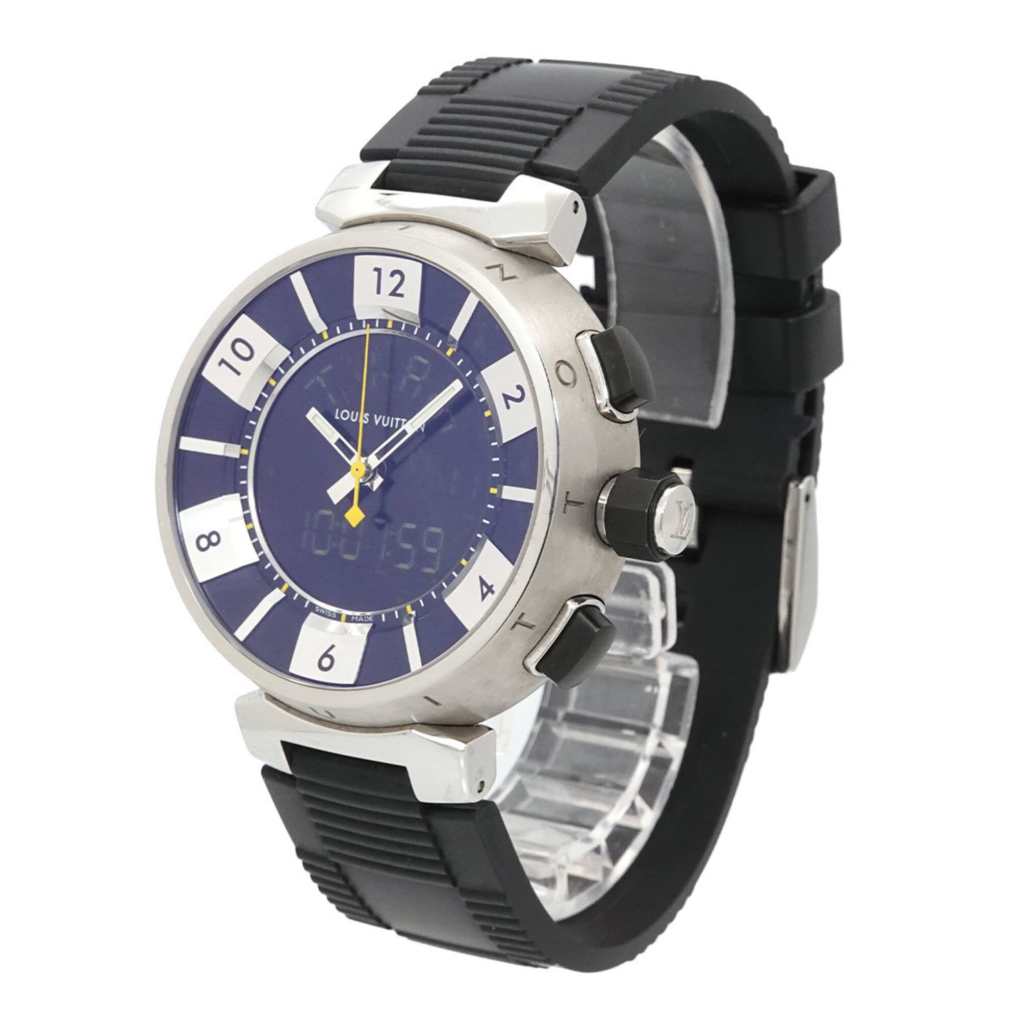 Louis Vuitton Tambour In Black Q118F Black Dial 41mm Watch
