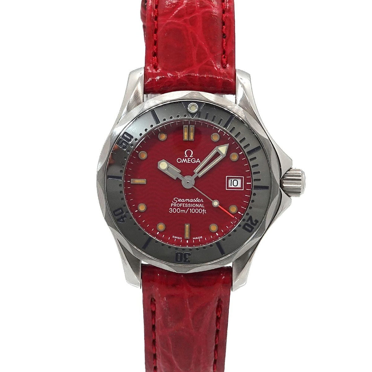 Omega Seamaster 300 Professional 2582 61 Rot farbiges Zifferblatt 28 mm Uhr
