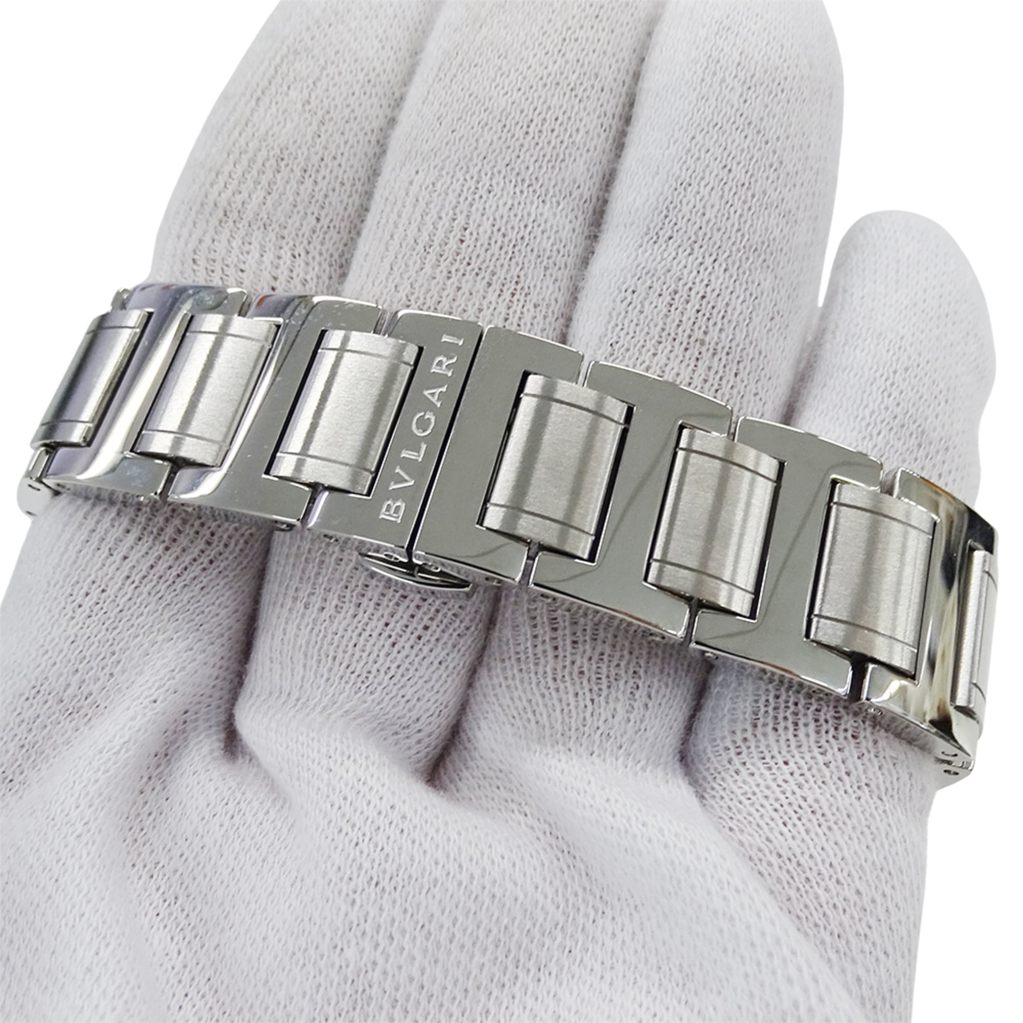 Montre Pour Hommes Bulgari BVLGARI, marque : Chronographe Automatique AT en acier inoxydable SS BB41SCH, argent Noir