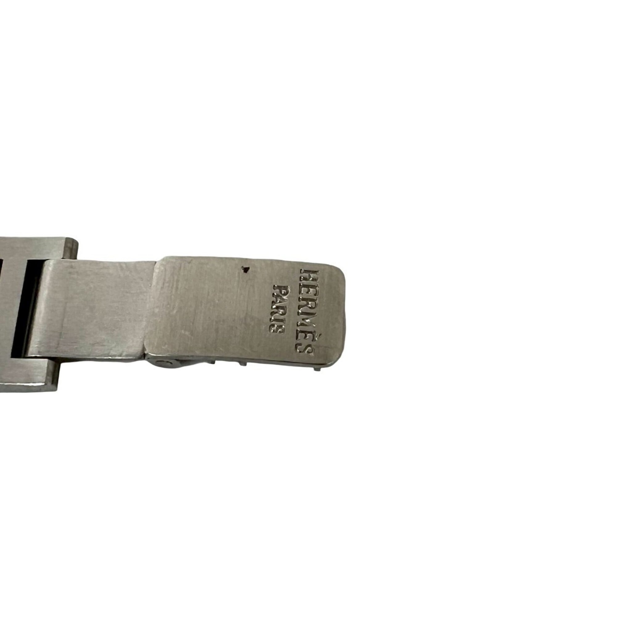 HERMES Arceau H Logo Belt Stainless Steel GP Quartz Wristwatch Silver Gold 34591