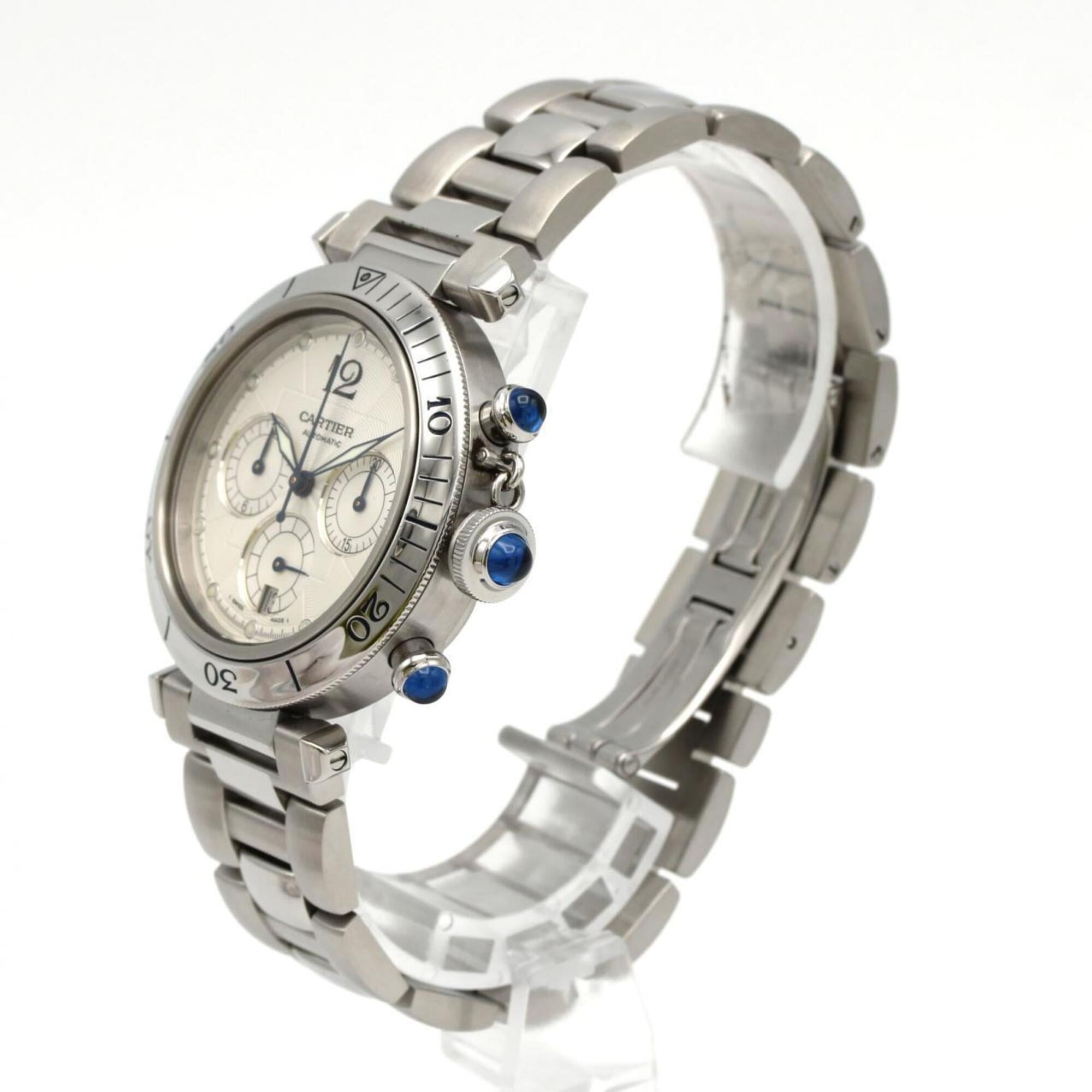 Cartier Pasha Chronograph W31030H3 Stainless Steel Automatic Watch