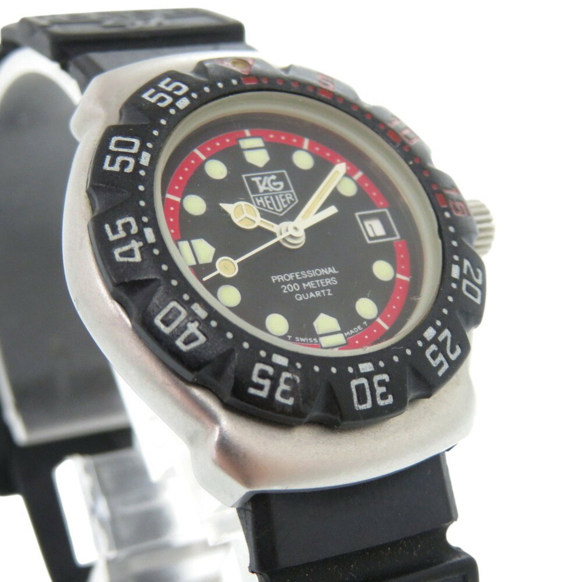 TAG Heuer Formula 1 374.508 Armbanduhr aus Edelstahl mit Kautschukarmband Schwarz ZifferblattQuarz 1910