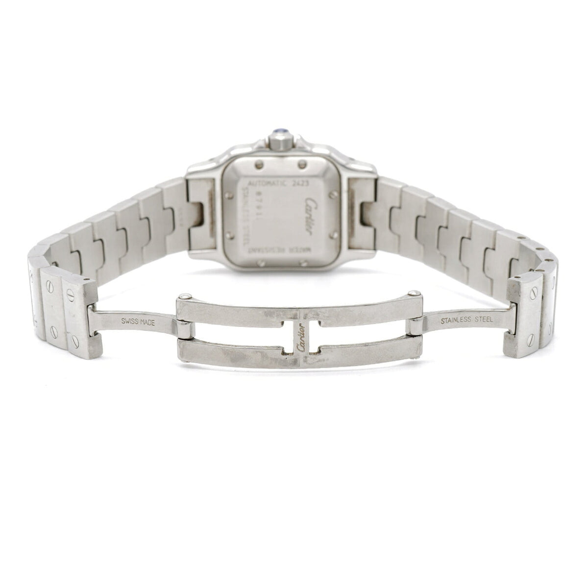 Cartier Santos Galbee SM W20044D6 horloge met zilveren wijzerplaat, 24 mm