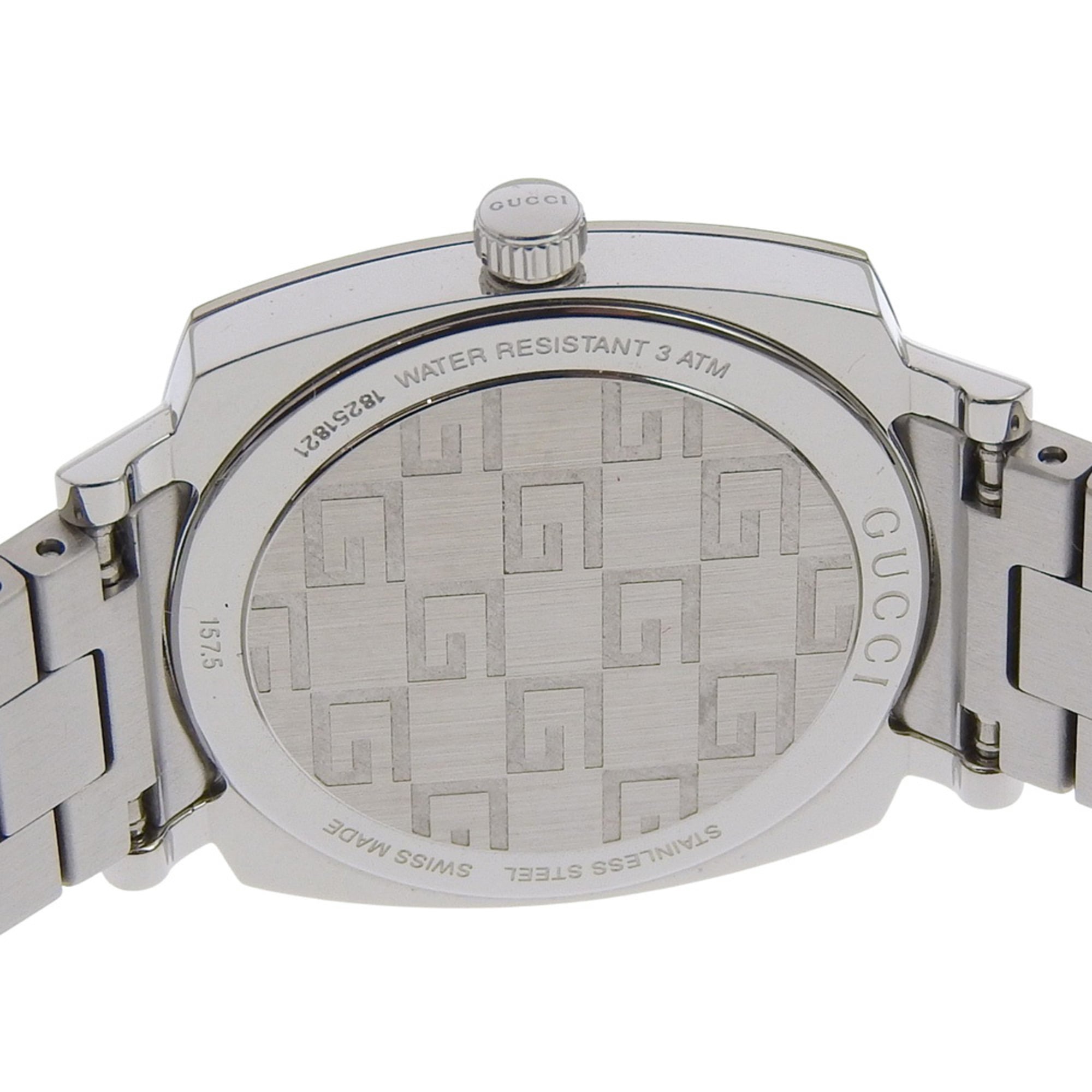 Gucci Grip-horloge, Interlocking G, 157,5 mm, roestvrij staal, quartz uurwerk, analoge wijzerplaat, witte wijzerplaat, damesmodel
