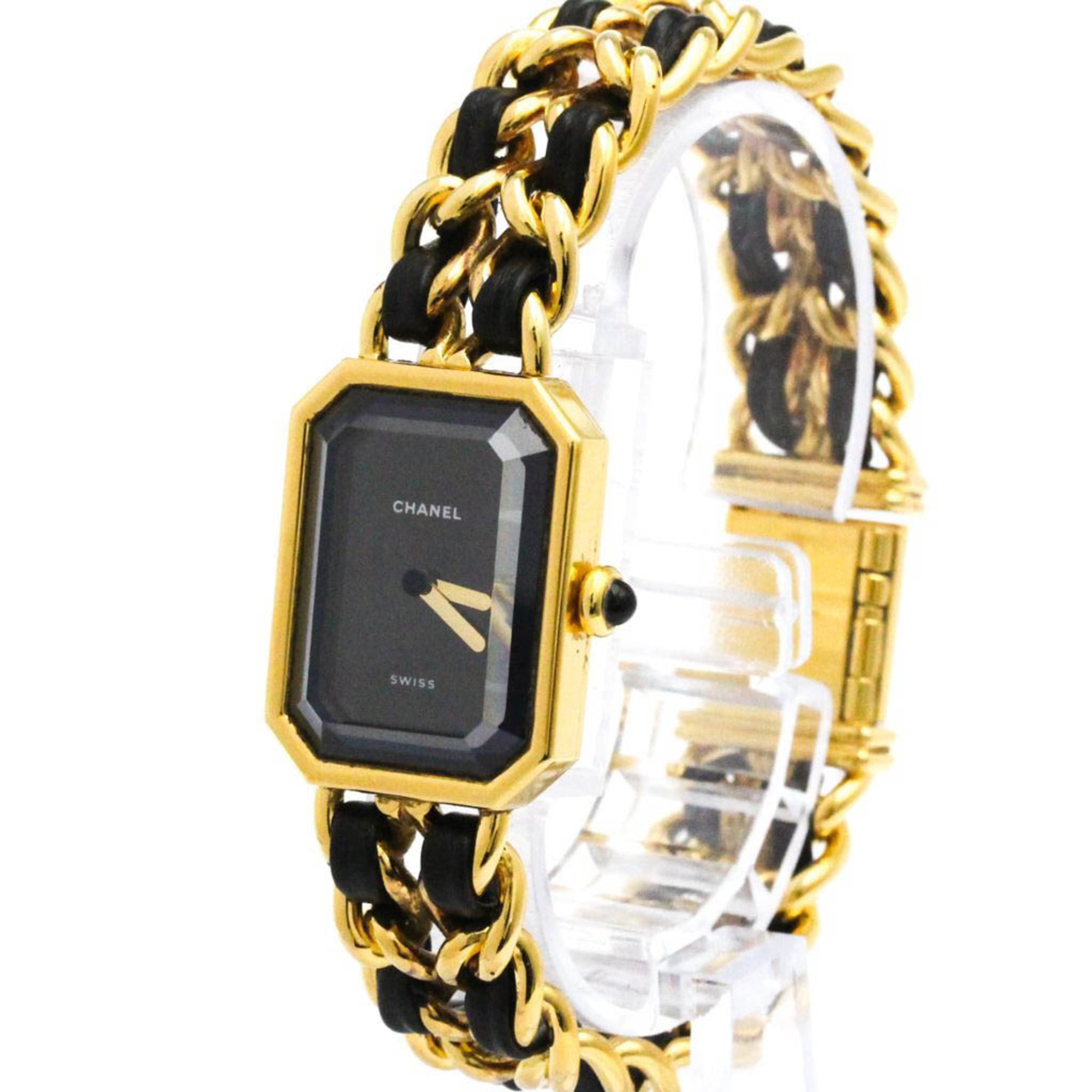 CHANEL Premiere Size L Gold Plated Quartz Ladies Watch H0001