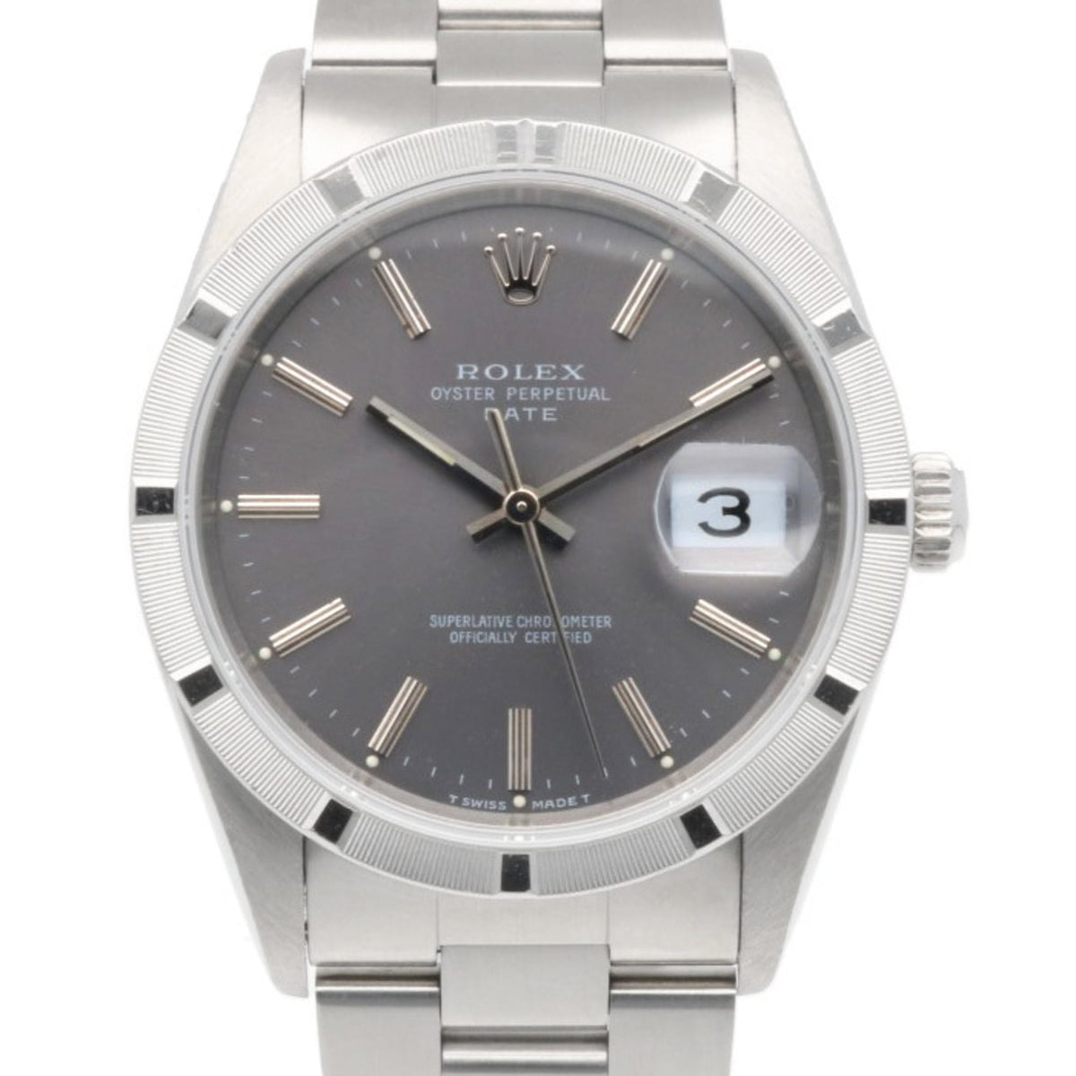 Rolex Datum Oyster Perpetual 15210, graues Zifferblatt, 34 mm Uhr