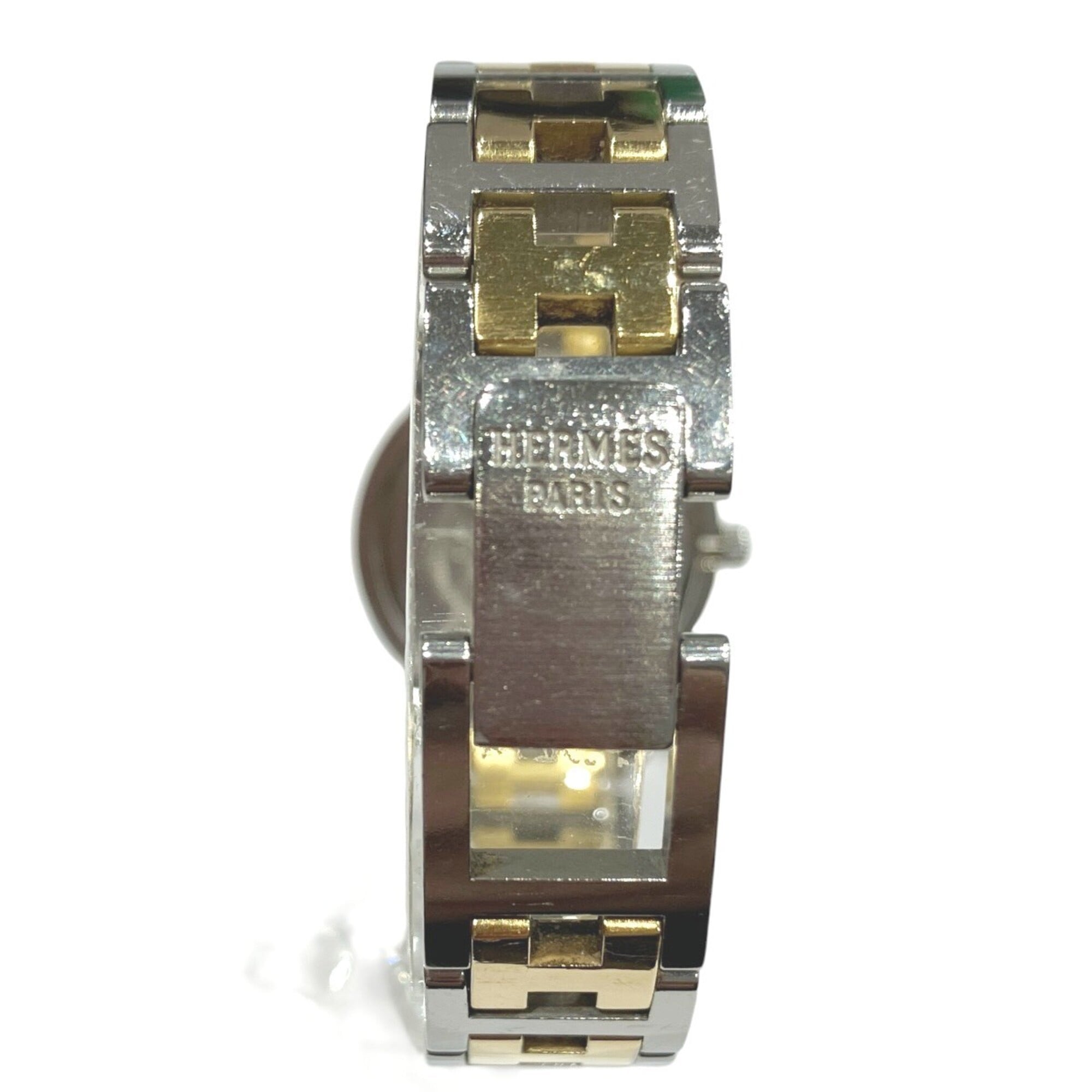 Montre Hermes Clipper, poids total 36,2 g, acier inoxydable, mouvement Quartz, cadran Blanc, CL3.240