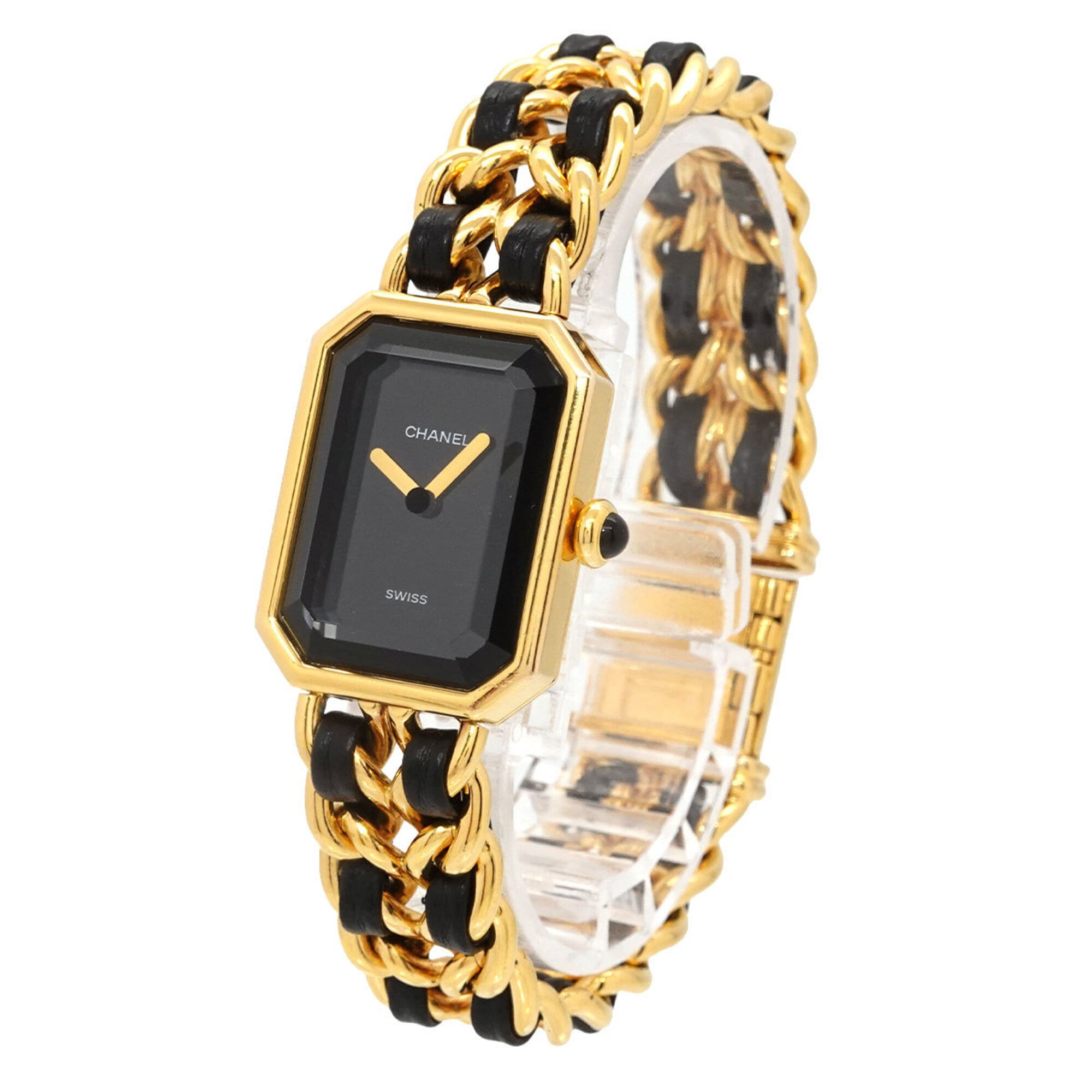 Chanel Premiere Large Size H0001 Women's Watch Black Gold Quartz
