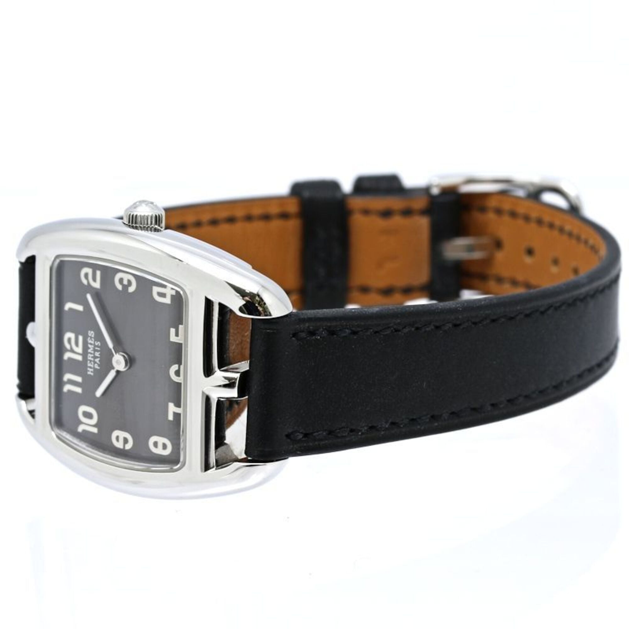 HERMES Cape Cod Tonneau CT1.210.230 VBN 034326WW00 Wo Stainless Steel x Cowhide Leather 40560