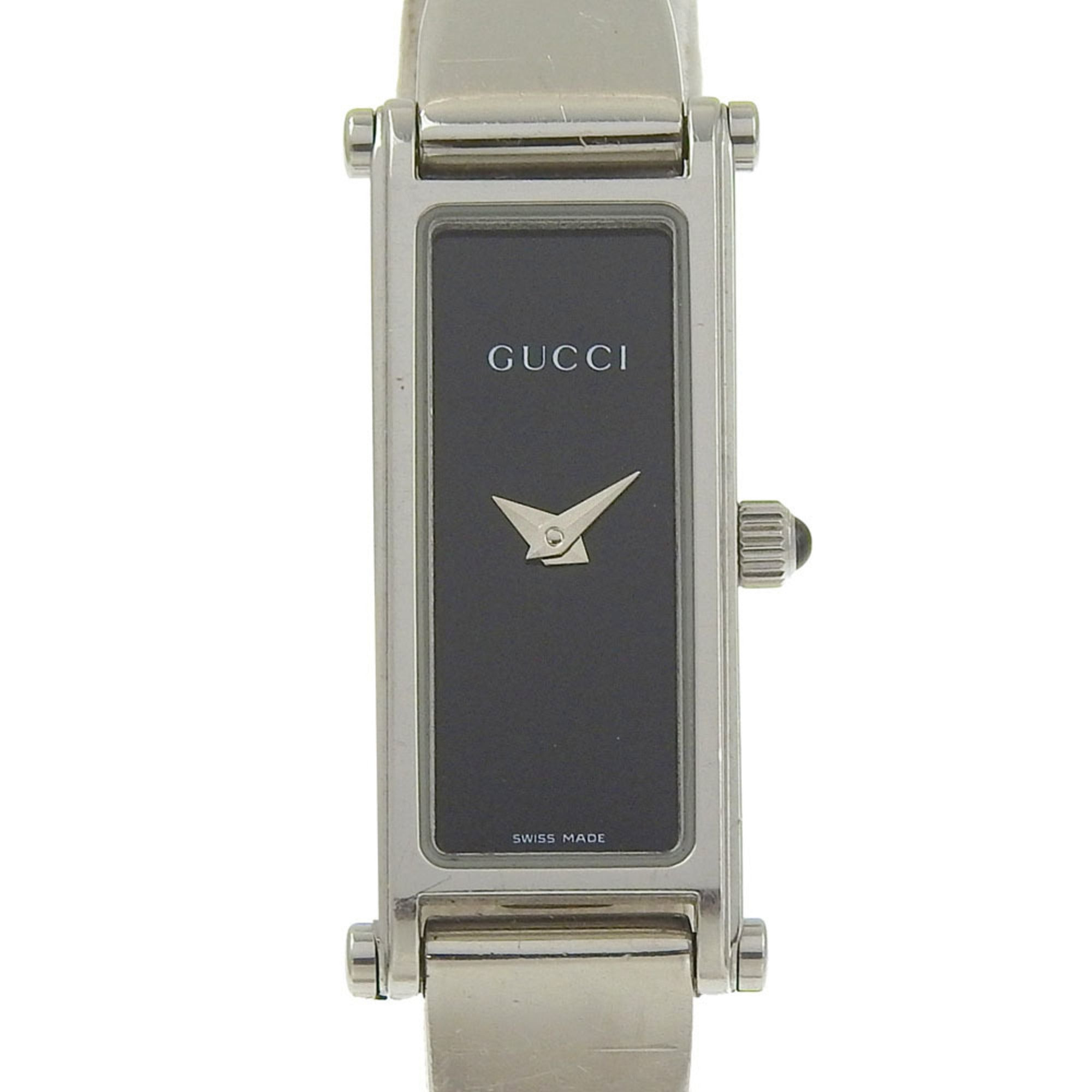 Gucci GUCCI watch 1500L stainless steel quartz analog display black dial women's