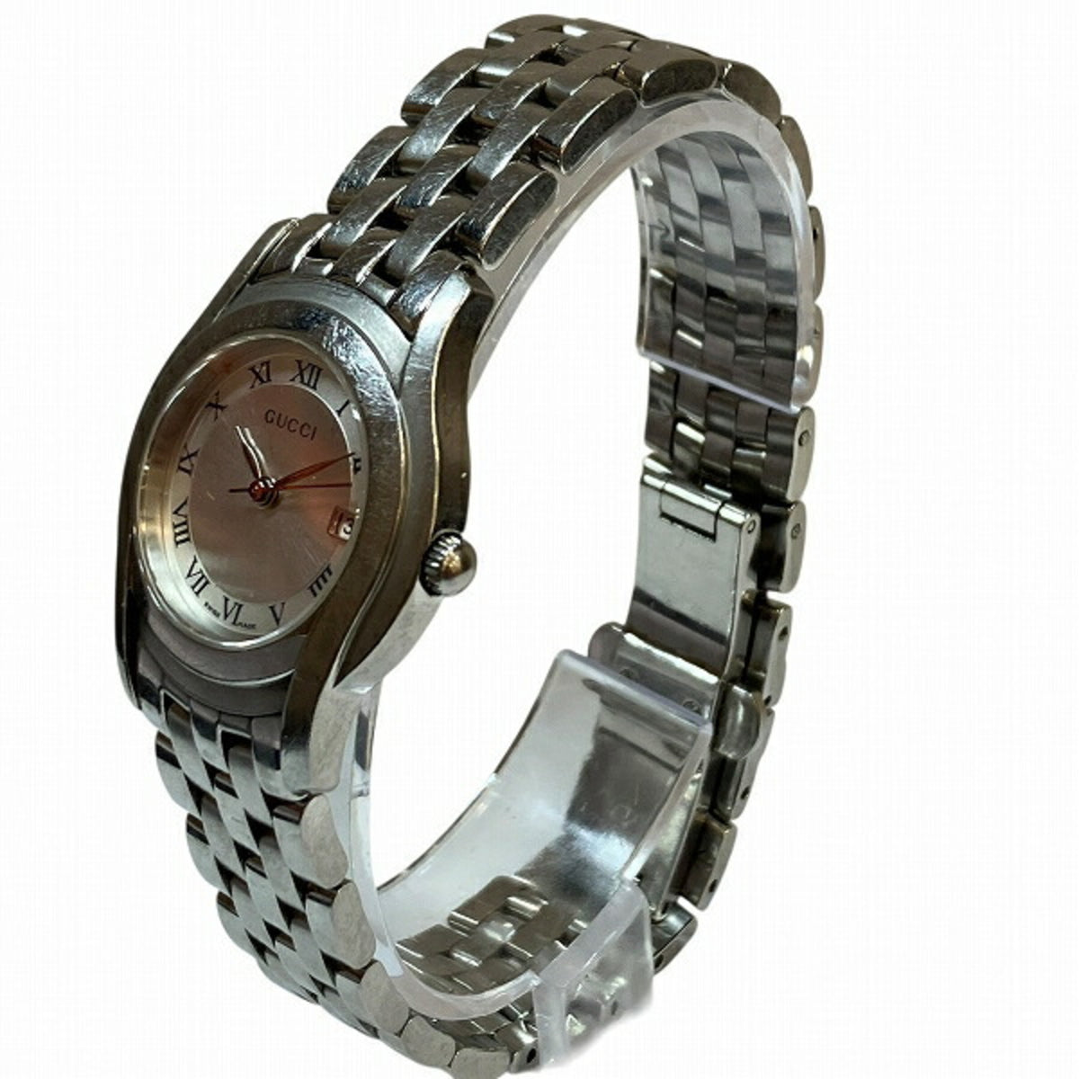Gucci 5500L Quartz Silver Dial Date Roman Numeral Watch for Women