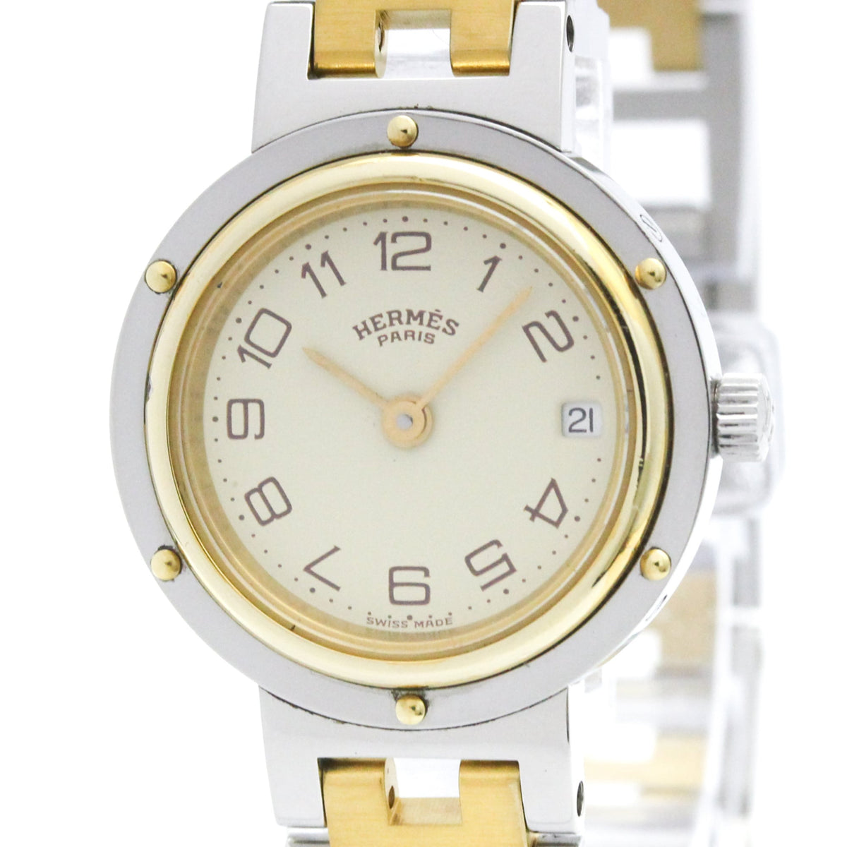Montre Hermès Clipper Ivoire avec cadran de 24 mm