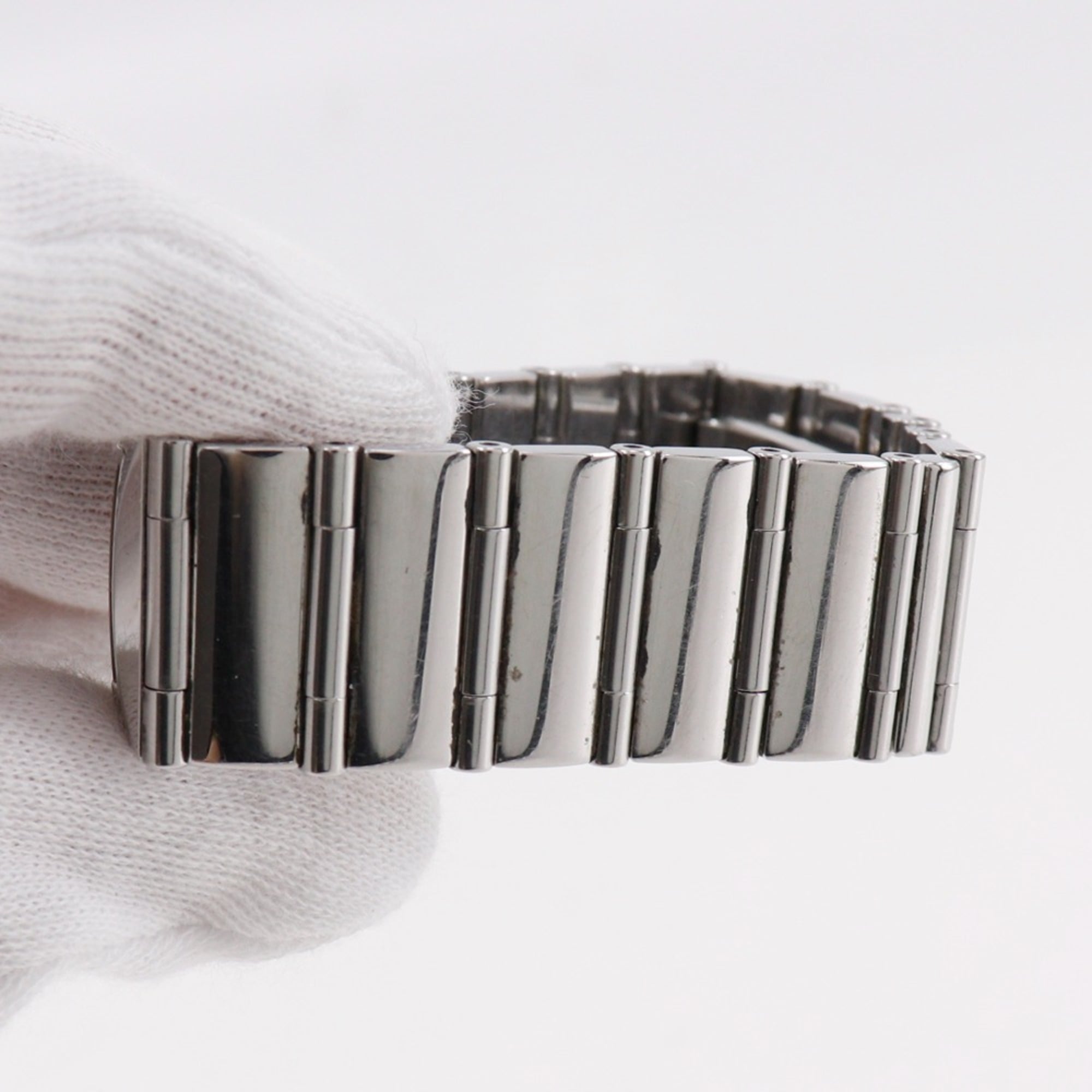 OMEGA Constellation Carree Uhr, Kal. 1376 1528.46, Edelstahl mit Diamanten, 1998, UhrwerkQuarzUhrwerk, analoge Anzeige, Schwarz Zifferblatt, Damenuhr.