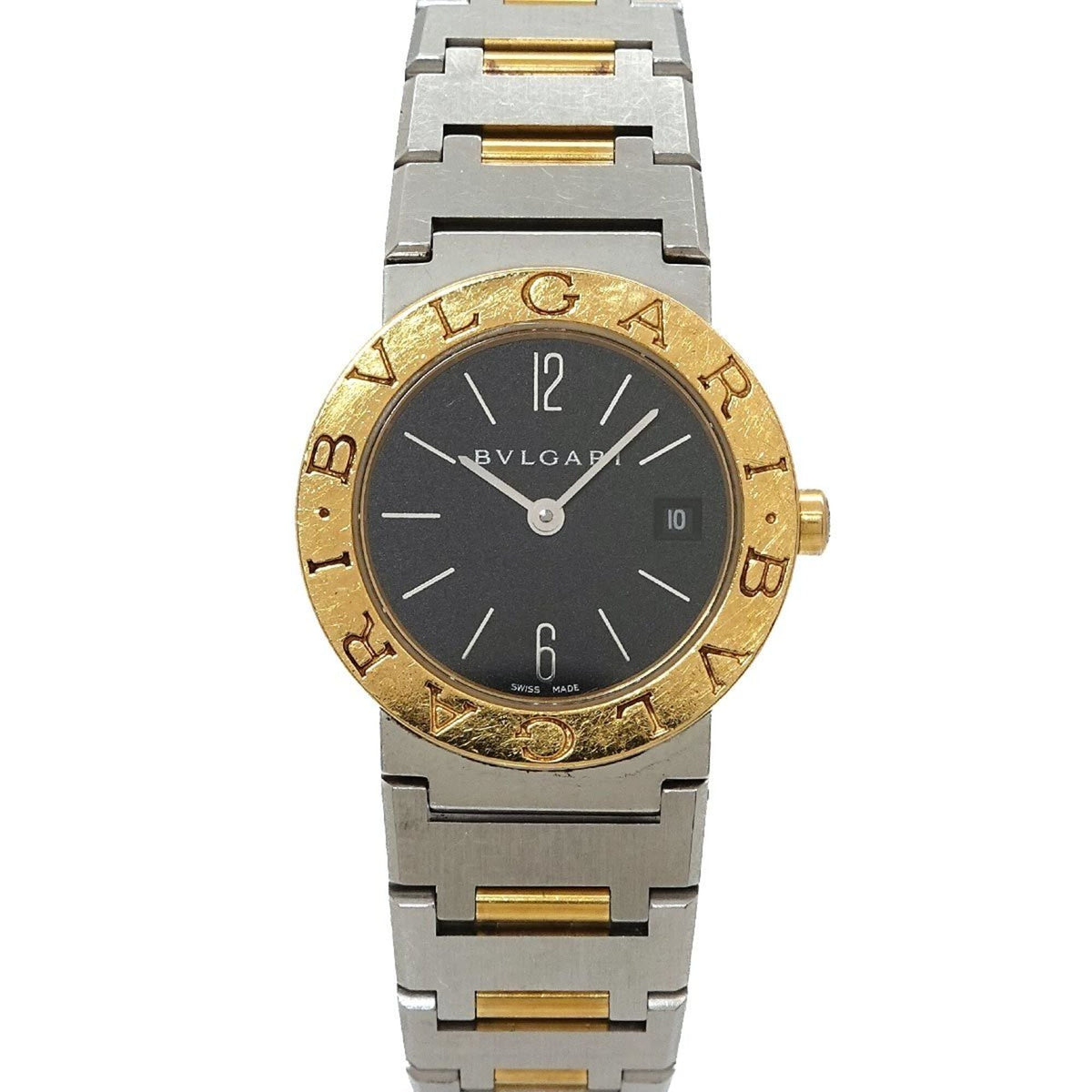 Bvlgari BB26SG horloge met zwarte wijzerplaat, 26 mm
