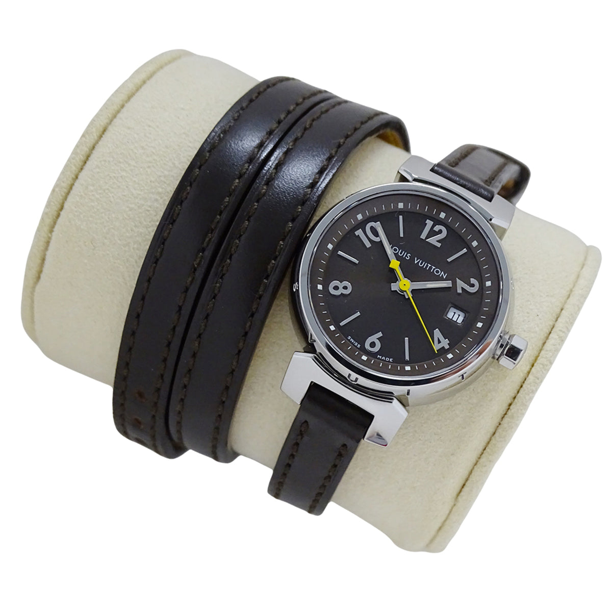 Louis Vuitton Tambour Triple Coiled Q1211 Brown Dial 28mm Watch