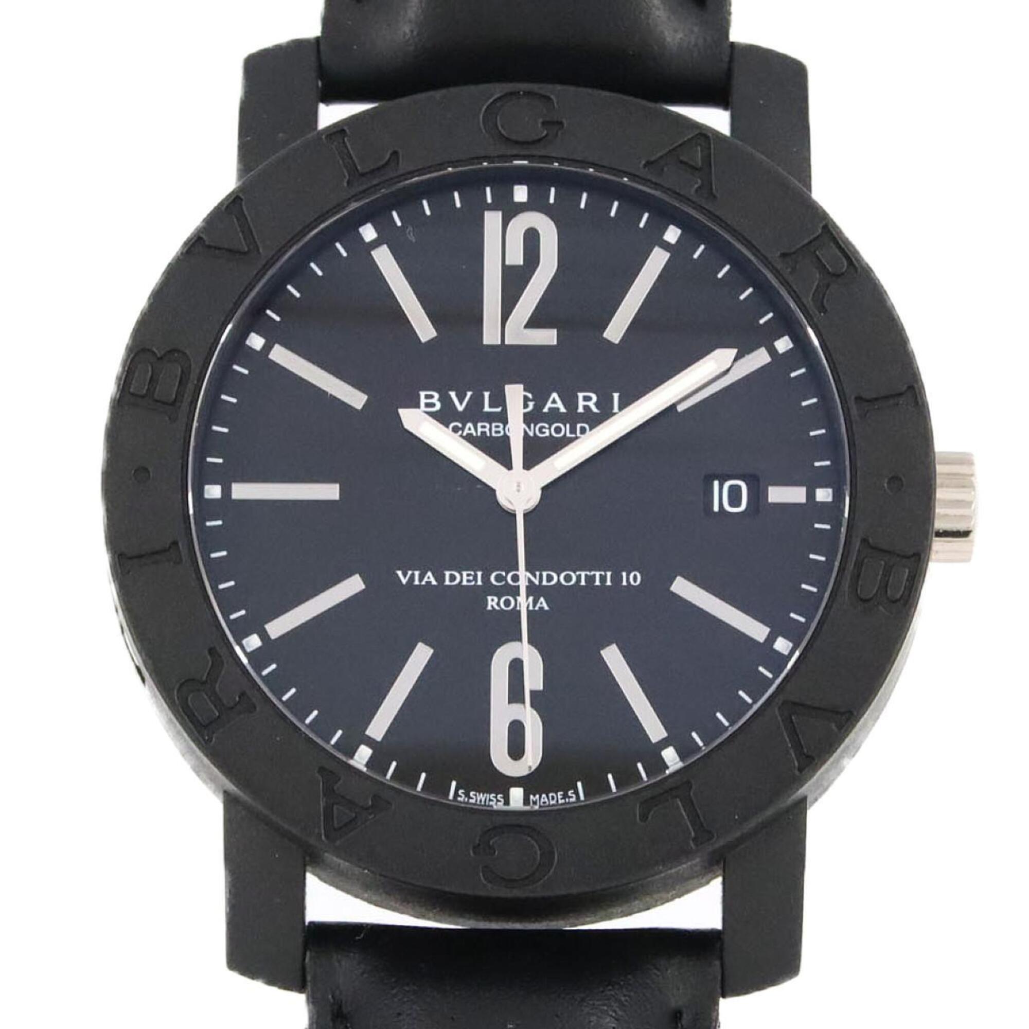 Bvlgari Carbon BB40CL/BBW40CGLD Black Dial Carbon 40mm Watch