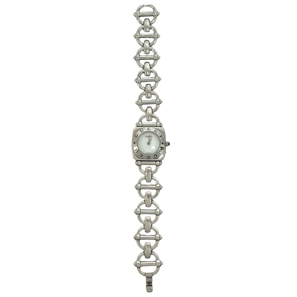 GUCCI Horsebit Chain Stainless Steel Quartz Wrist Silver 37972 display picture 1
