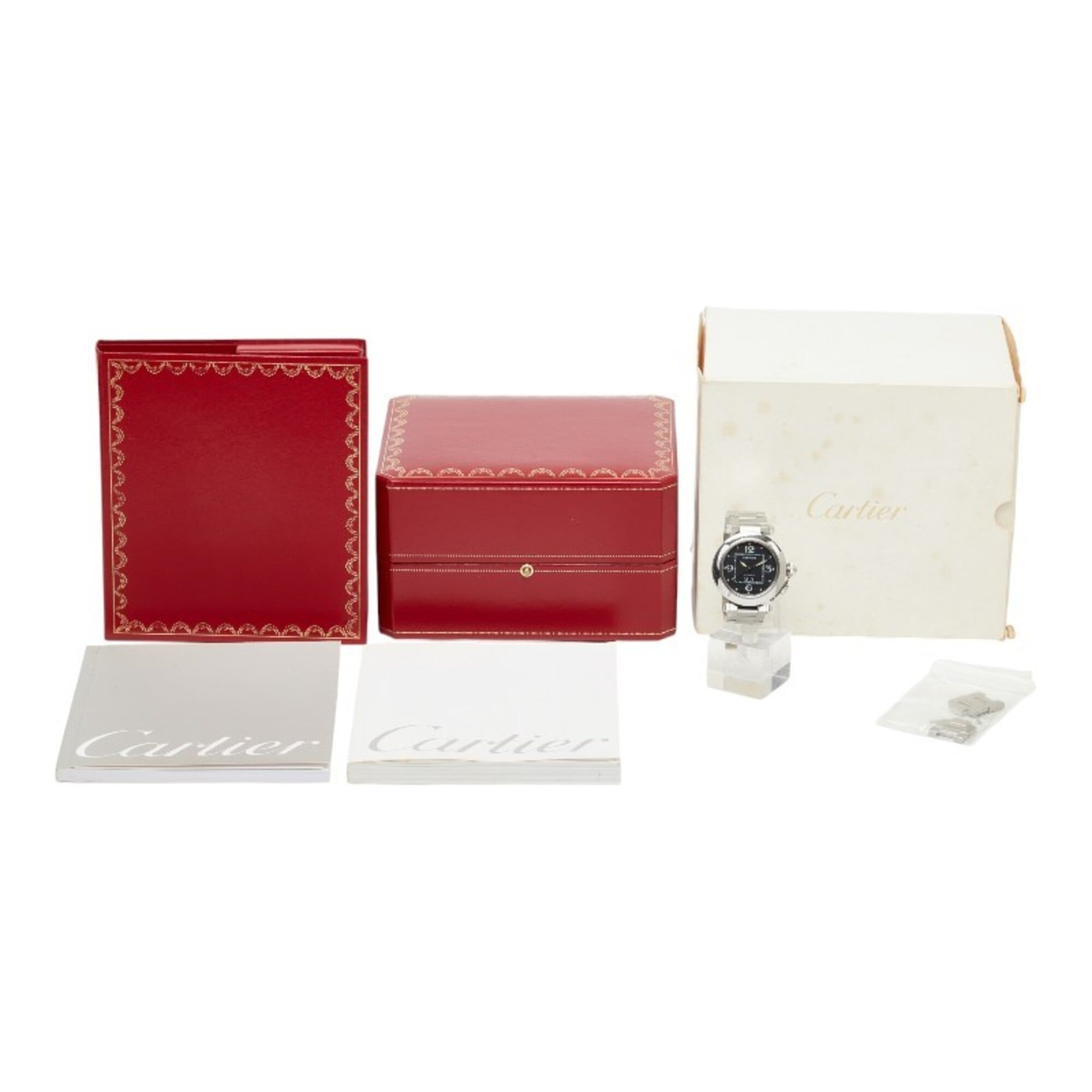 Cartier Pasha C Big Date W31053M7 Automatic (with manual ) Black Dial Stainless Steel Ladies CARTIER