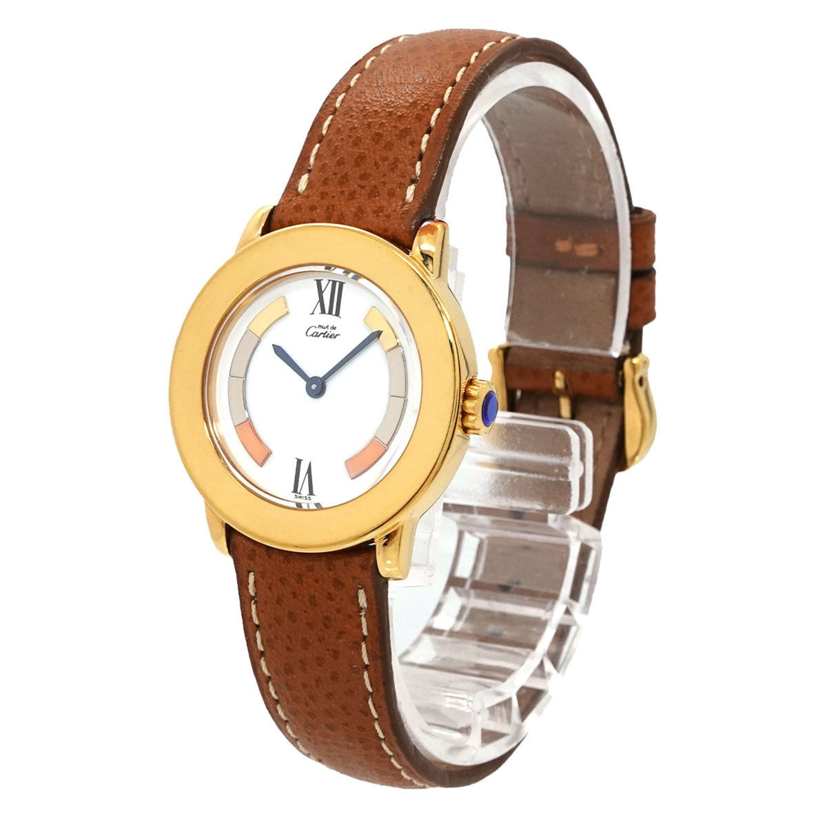 Cartier Must Ronde W1009143 horloge met witte wijzerplaat, 27 mm