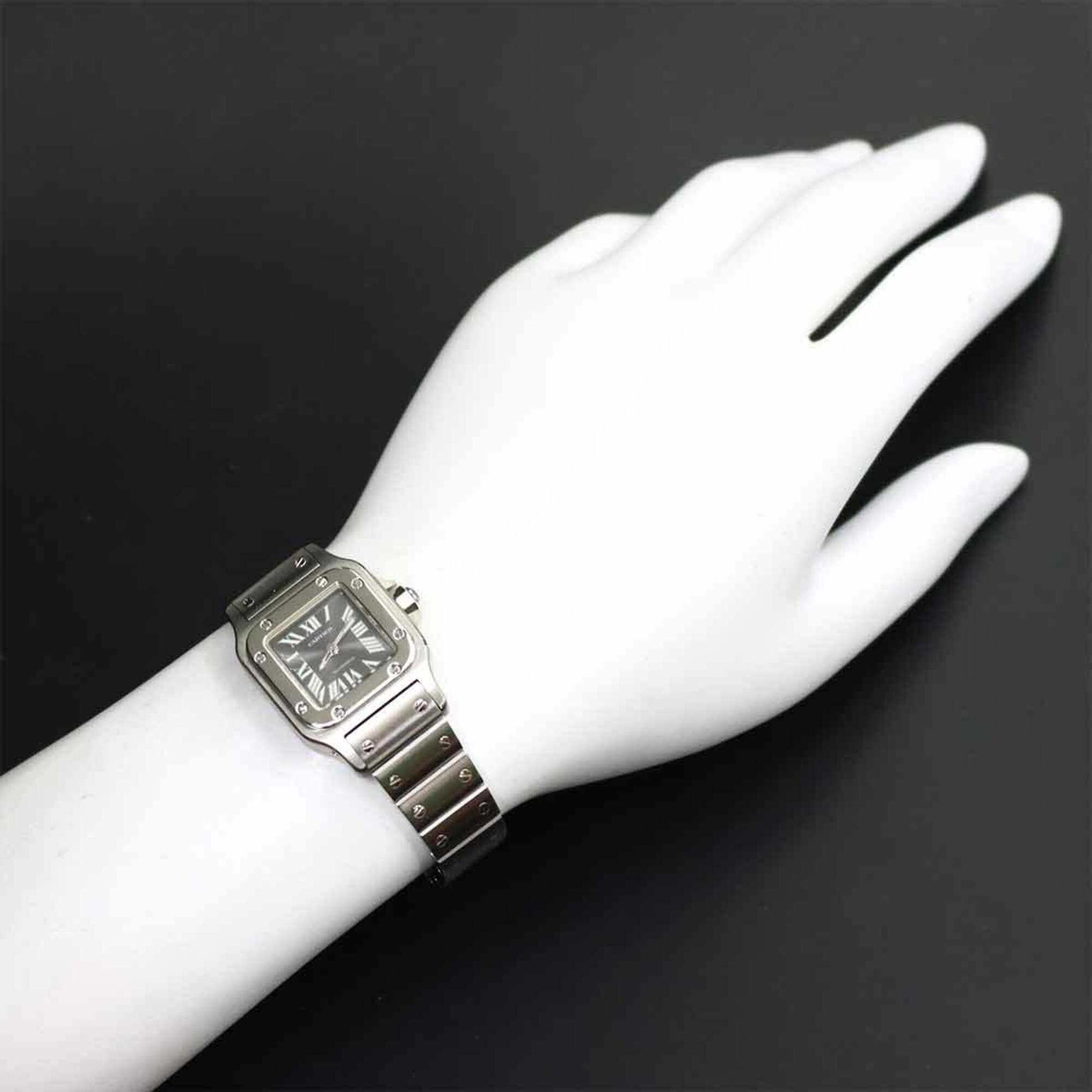 Cartier Santos Galbee SM W20066D6 Women's Watch Asia Limited Edition Gray Automatic
