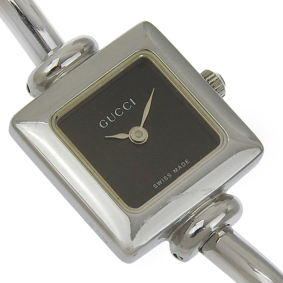 Gucci 1900L Stainless Steel Quartz Analog Watch with Black Dial for Women