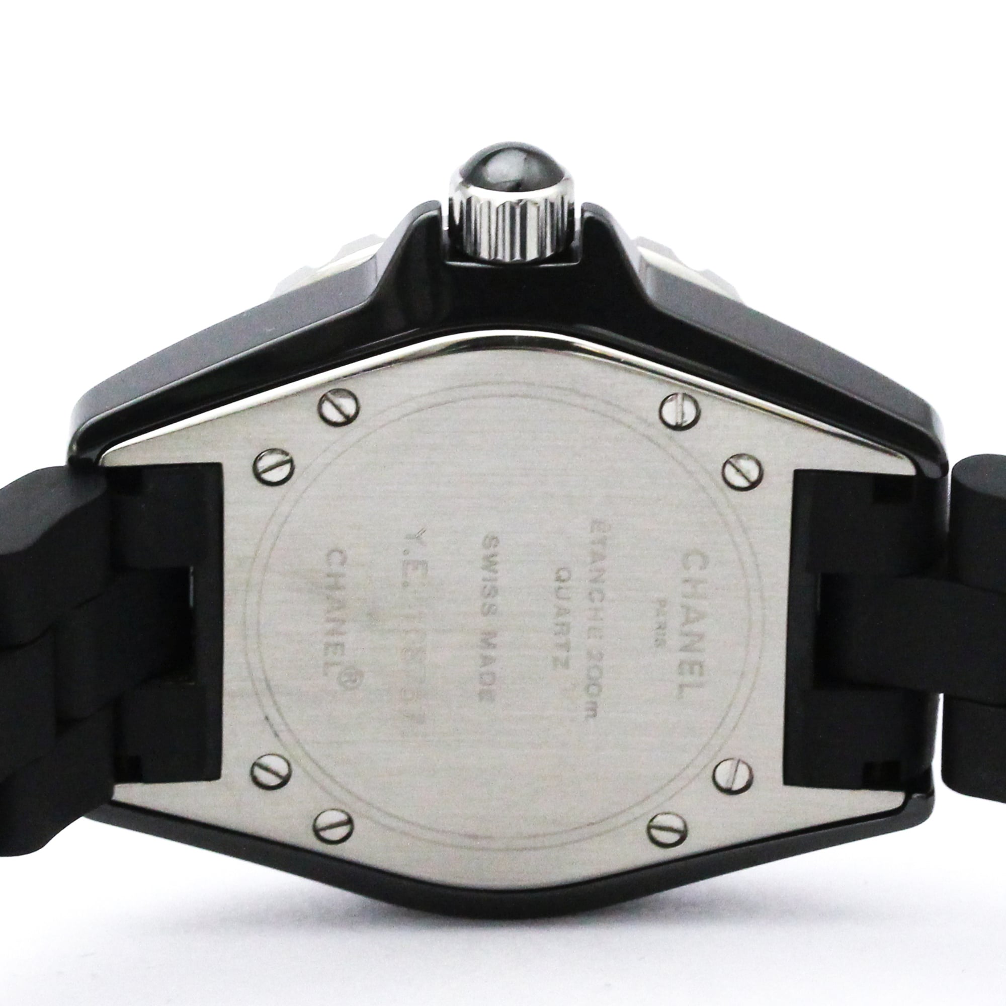 CHANEL J12 Ceramic Rubber Quartz Ladies Watch H0681 Polished