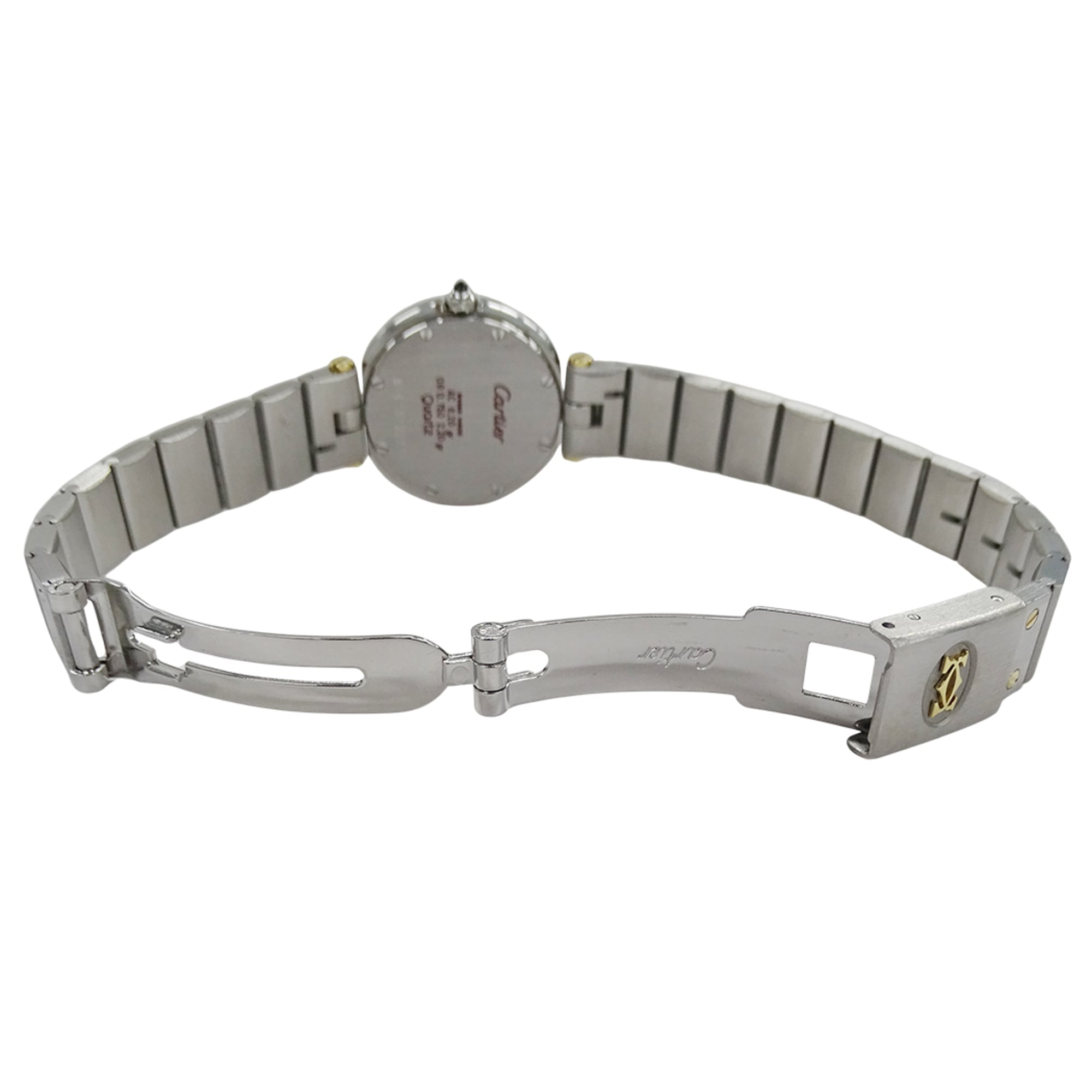 Cartier wo Santos Vendôme SM quartz movement stainless steel (SS) gold (YG) model number 84041488.