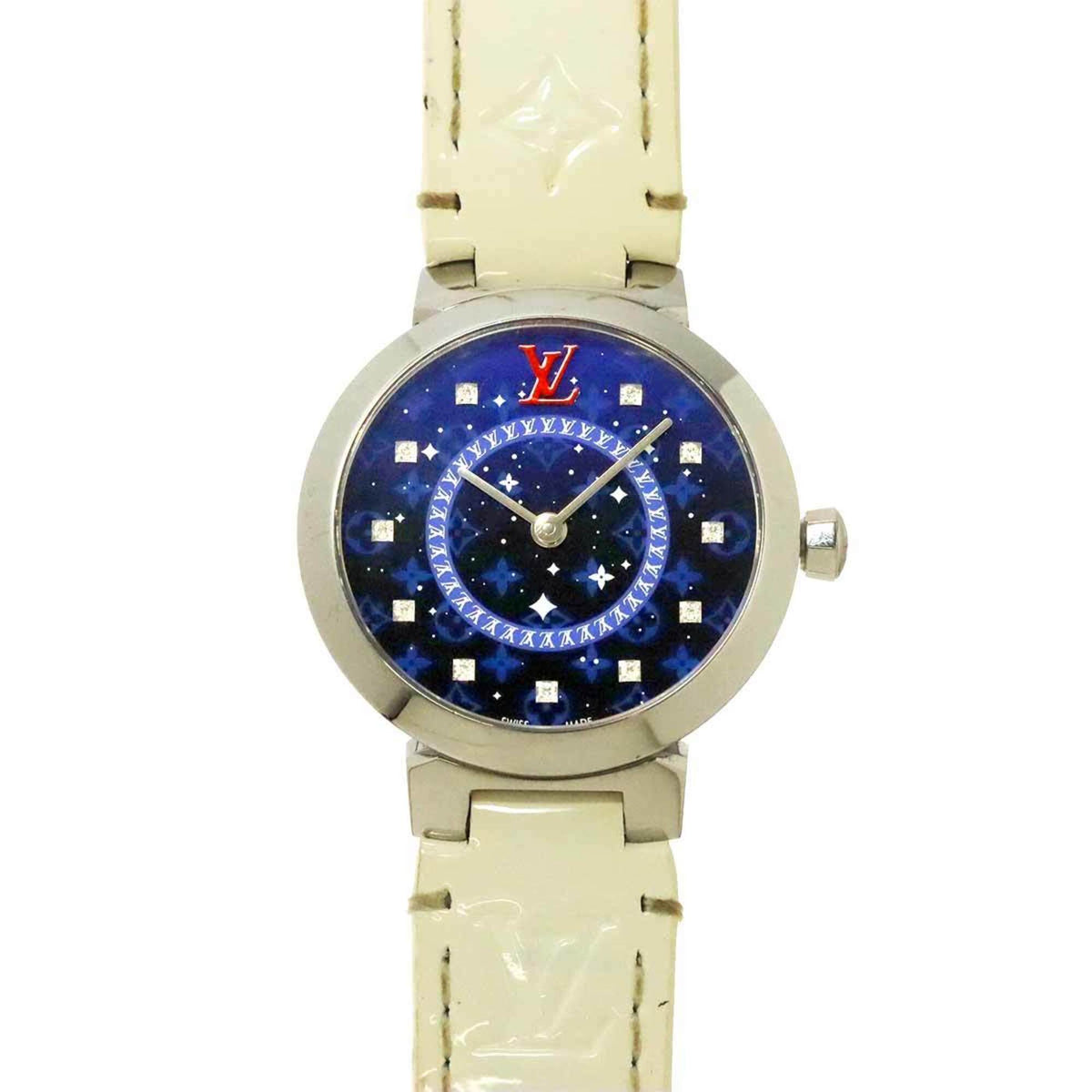 Louis Vuitton Tambour PM Kobe Store QA171, marineblaues Zifferblatt, 28 mm Uhr