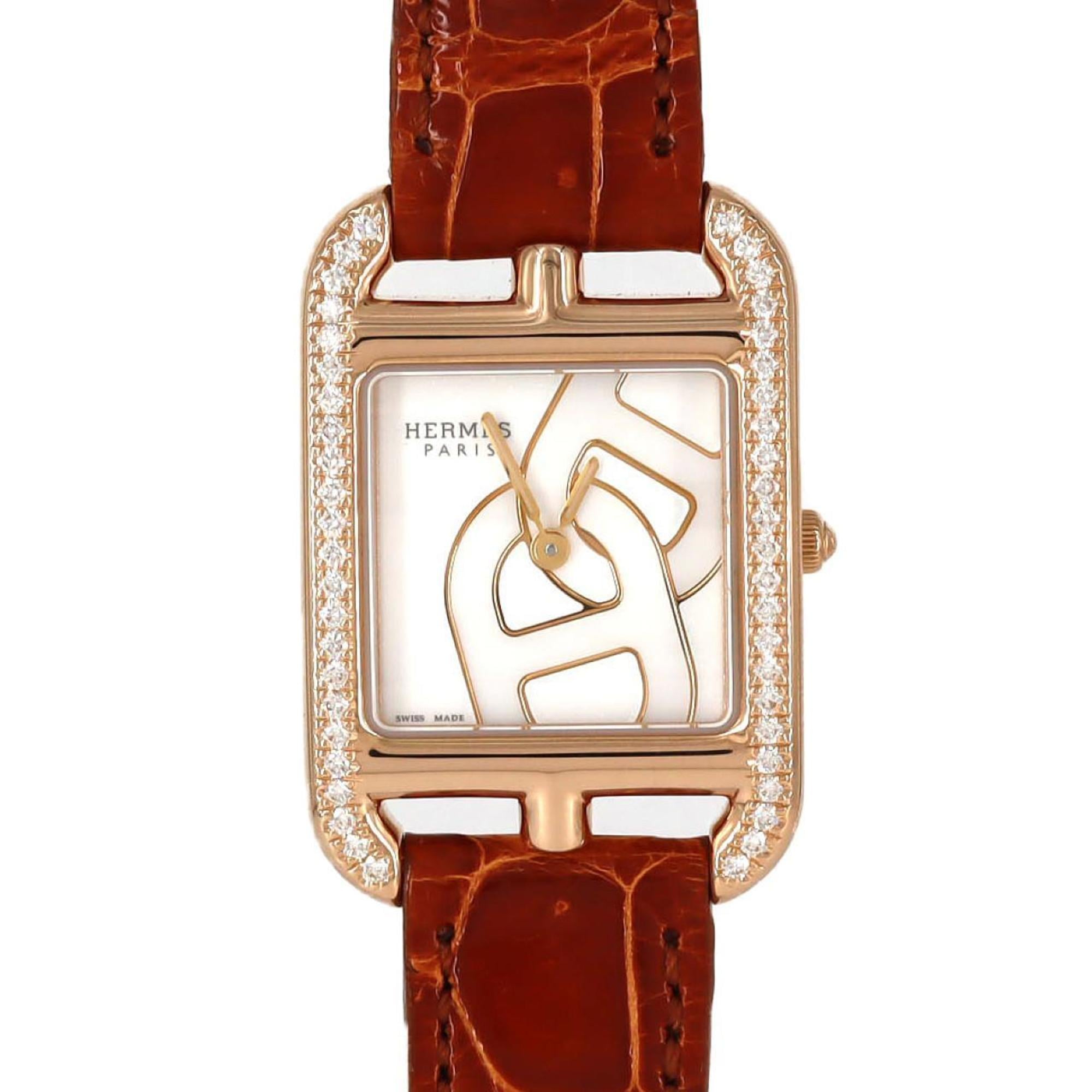 Hermès Cape Cod Chaine d'Ancrejoyer PG D CC1.371 PG/RG Quartz Watch