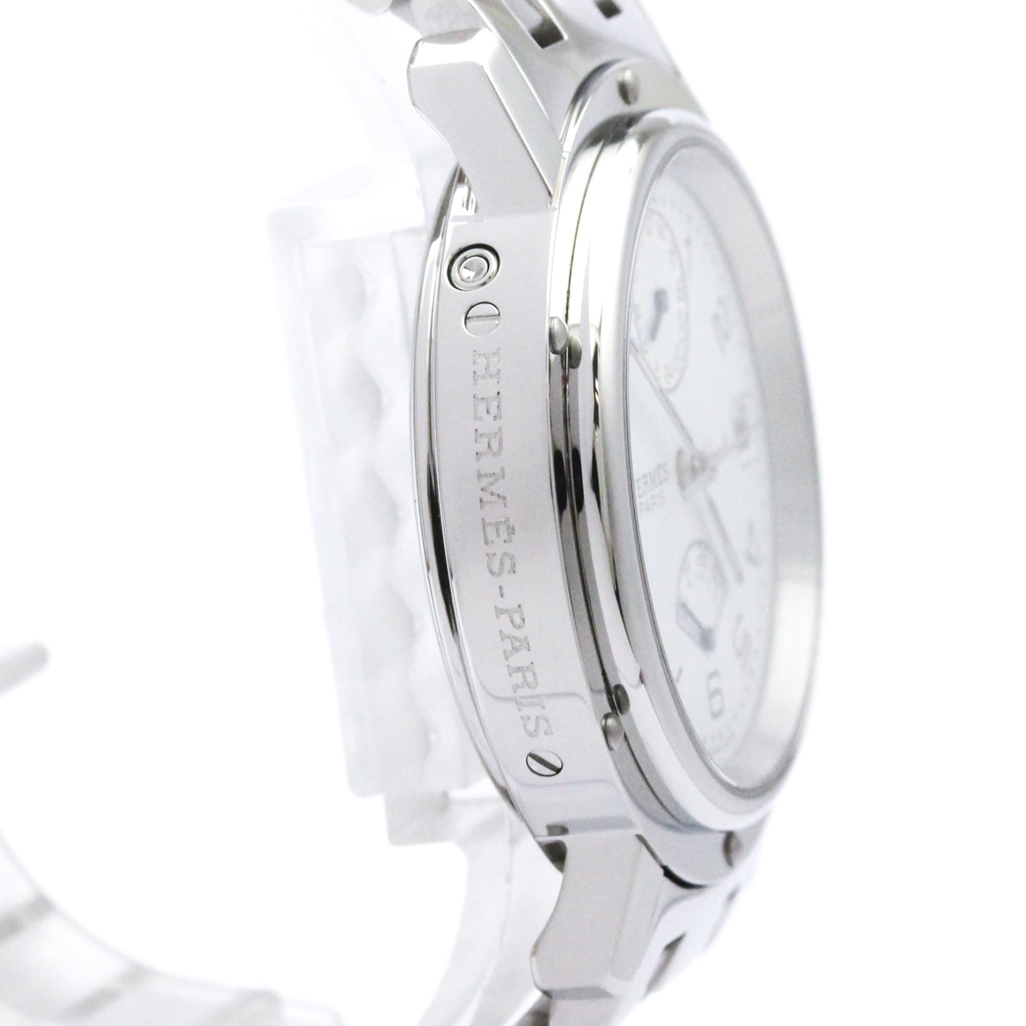 HERMES Clipper Power Reserve Steel Automatic Watch CL5.710 Polished