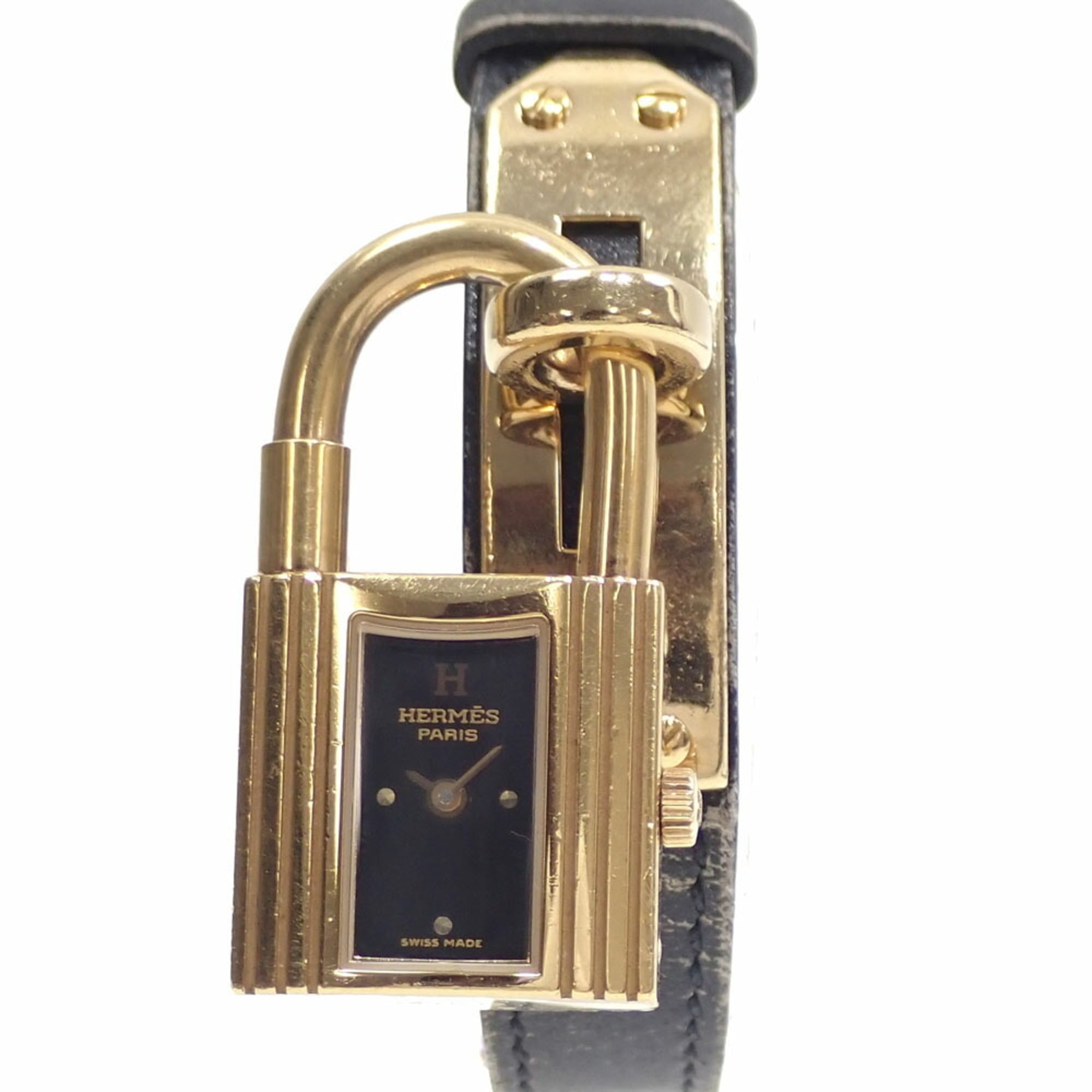 Hermes Kelly Watch, Ladies' Quartz GP Leather Strap, KT1.210, Battery-Powered, â–¡B Stamp, Circa 1998, with Padlock