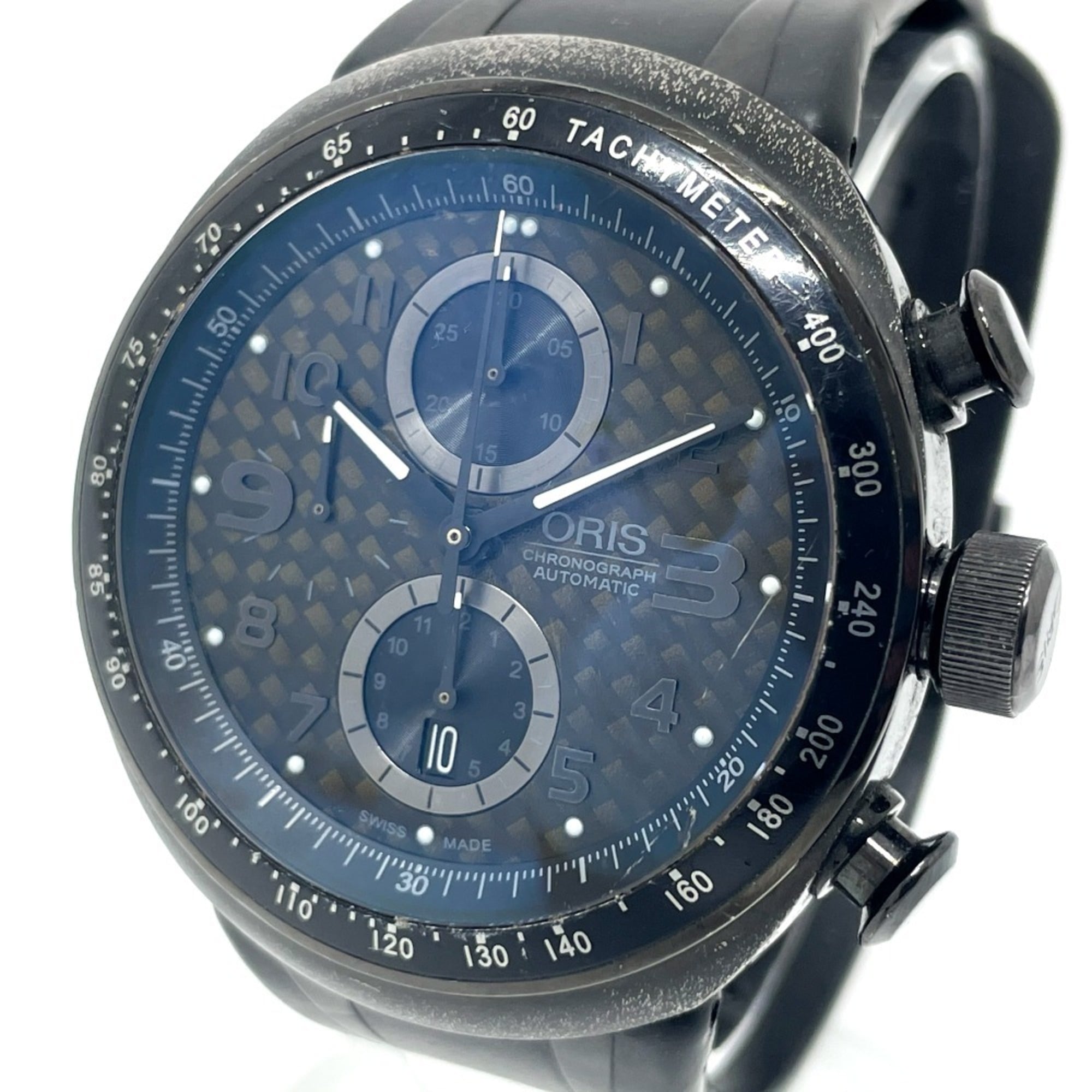 ORIS 7611 Chronograph TT3 CHRONOGRAPH BLACK Automatic Watch with Titanium/Rubber Strap, Men's, Black