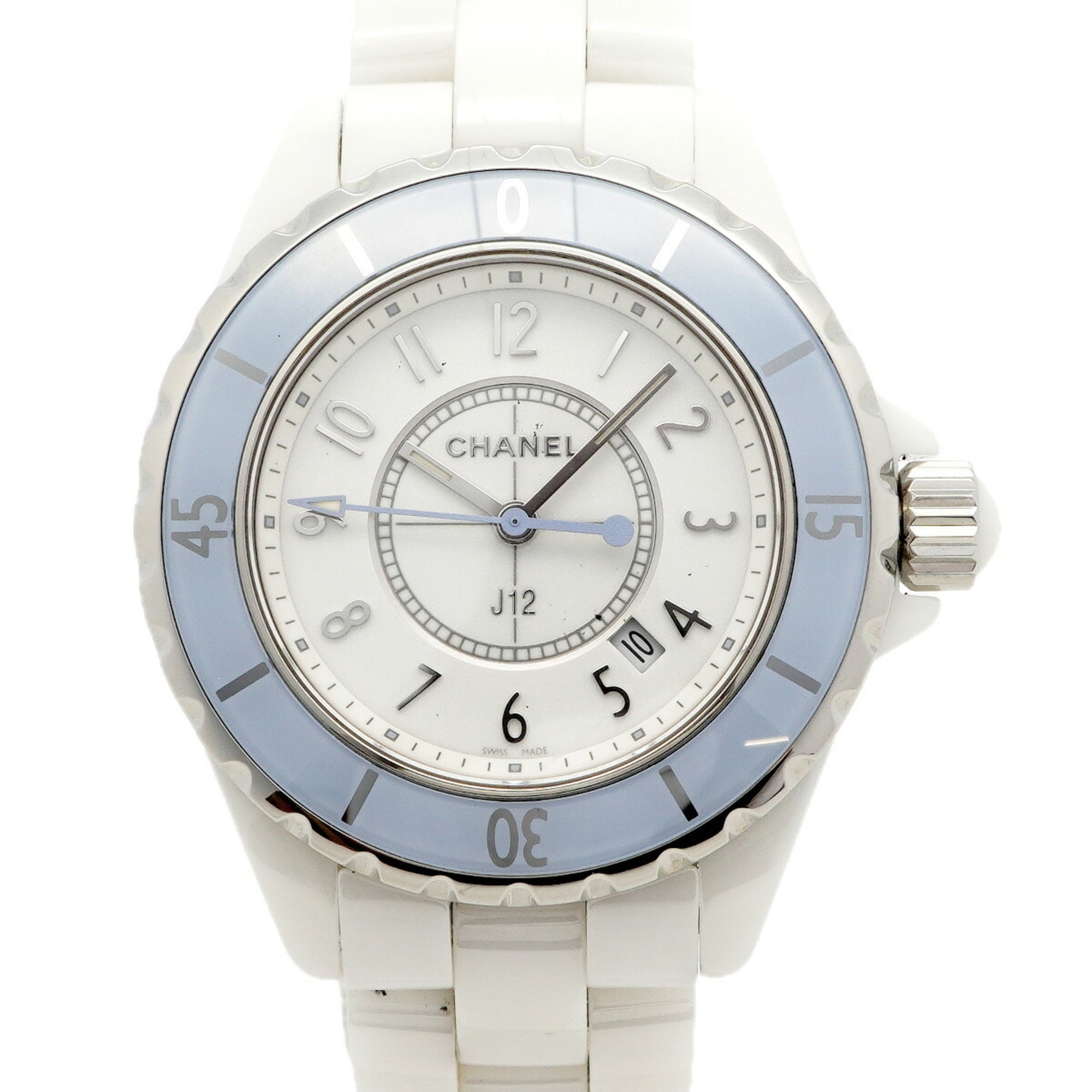Chanel J12 Soft Blue Limited Edition (1200 pieces worldwide) H4340 White Dial Watch for Men and Women