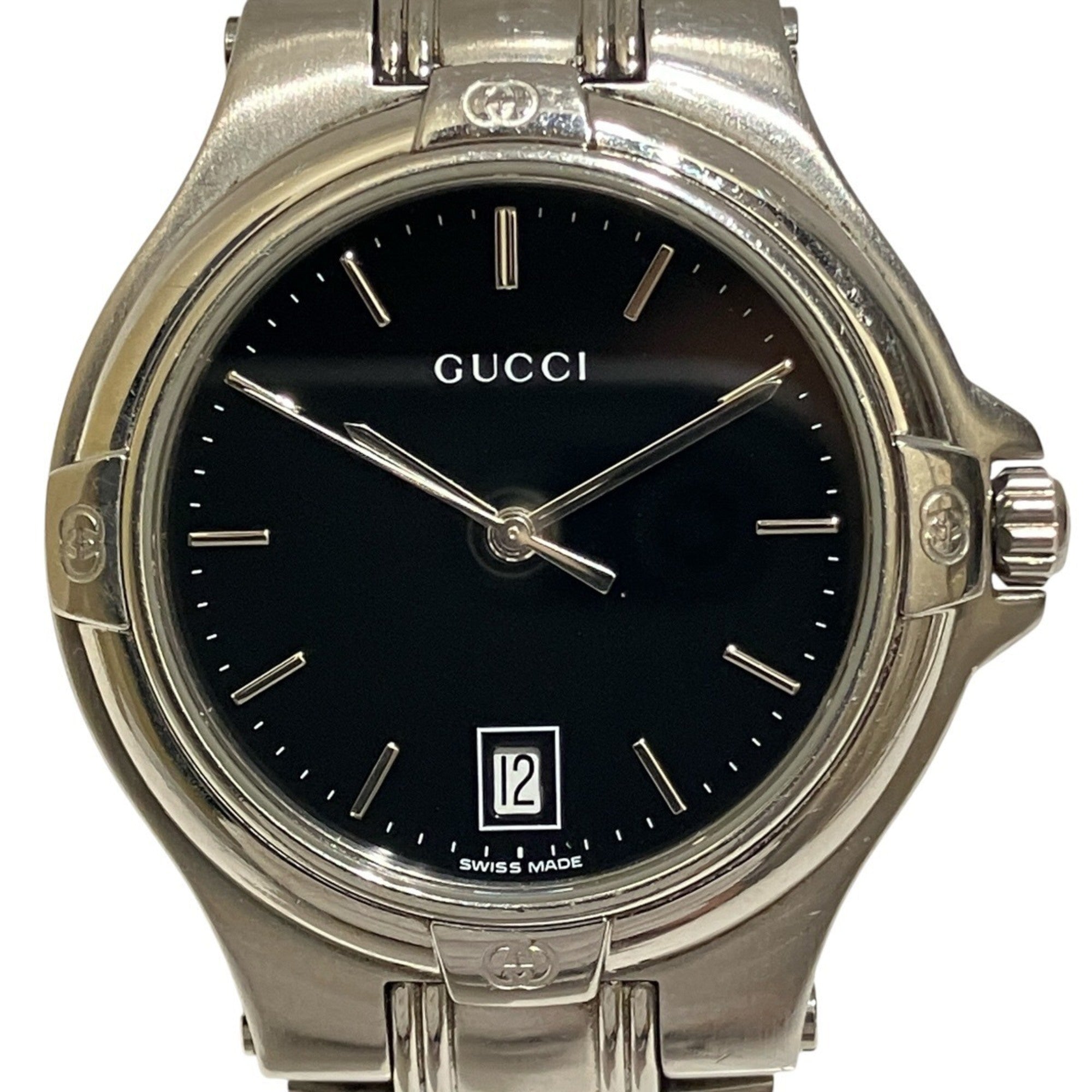 Gucci GUCCI watch, total weight 105.4g, stainless steel, quartz movement, black dial, 9040M