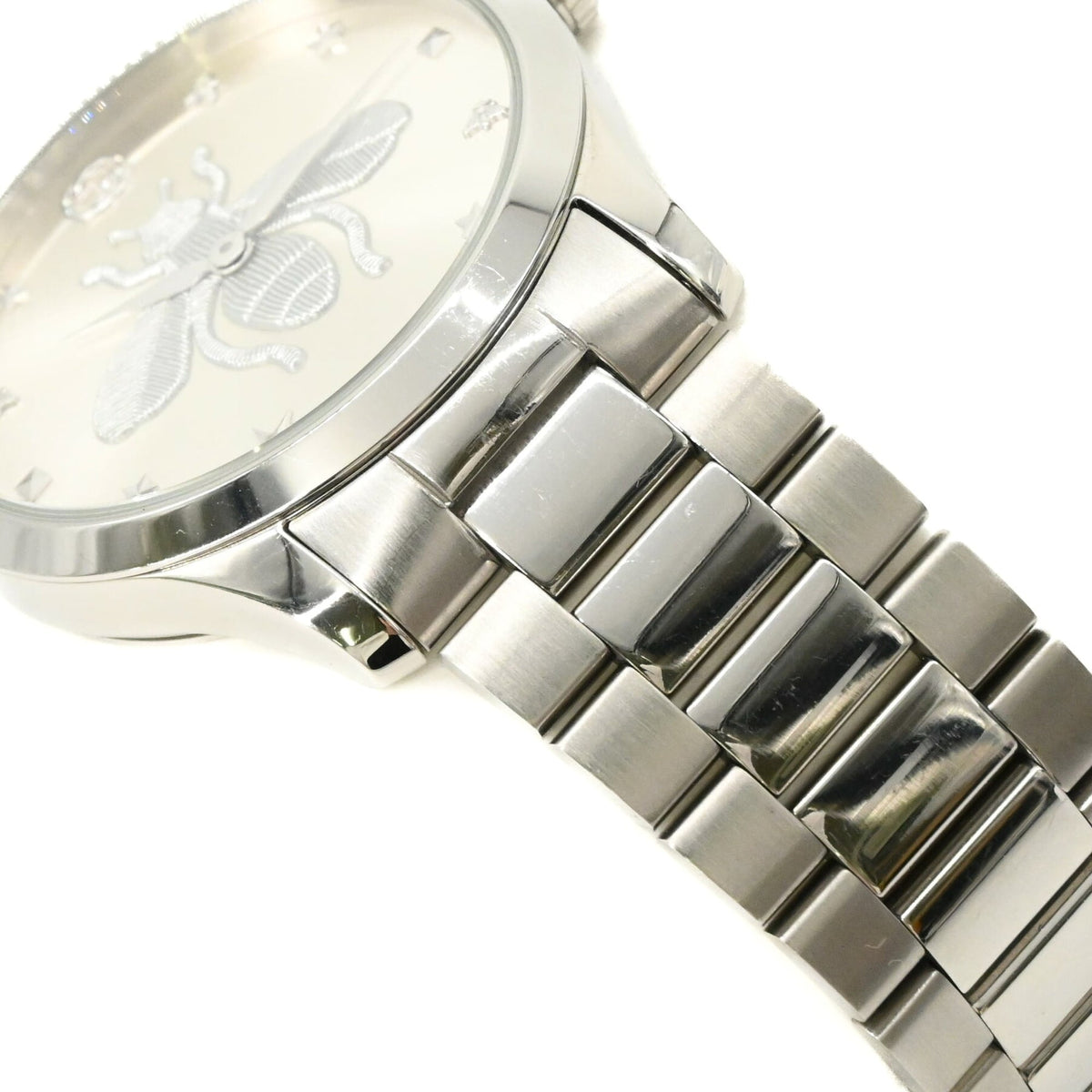 Gucci G-Timeless Bee 126.4 Silver Dial 38mm Watch