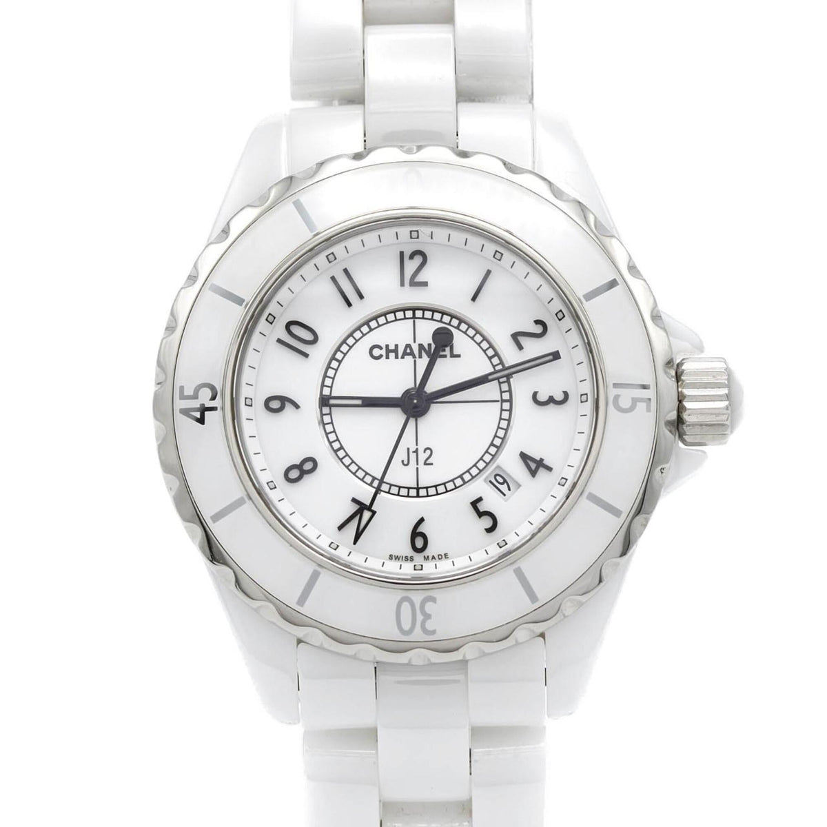Chanel J12 33mm Ceramic H0968 White Dial 33mm Watch