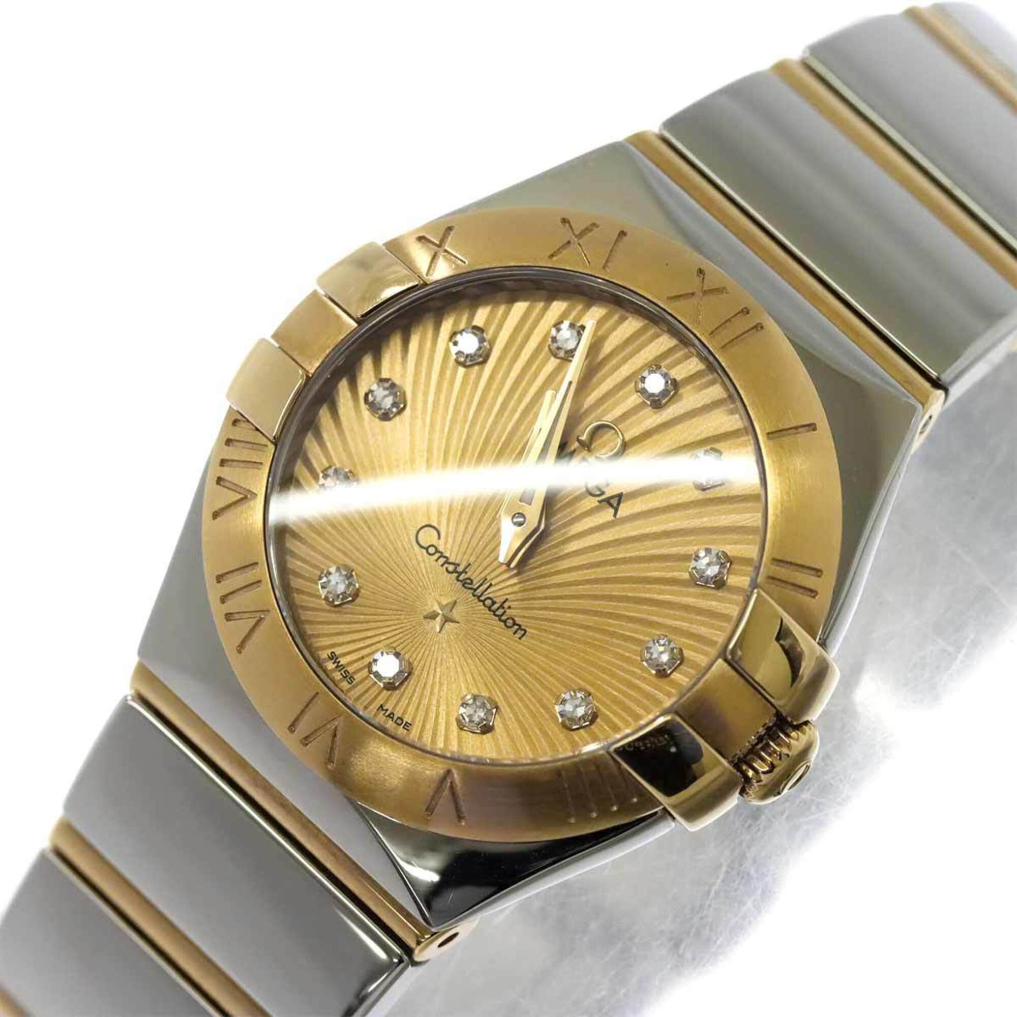 Omega Constellation, gebürstetZweifarbig 123 20 24 60 58 002Damenuhr 18 Karat GelbgoldQuarz