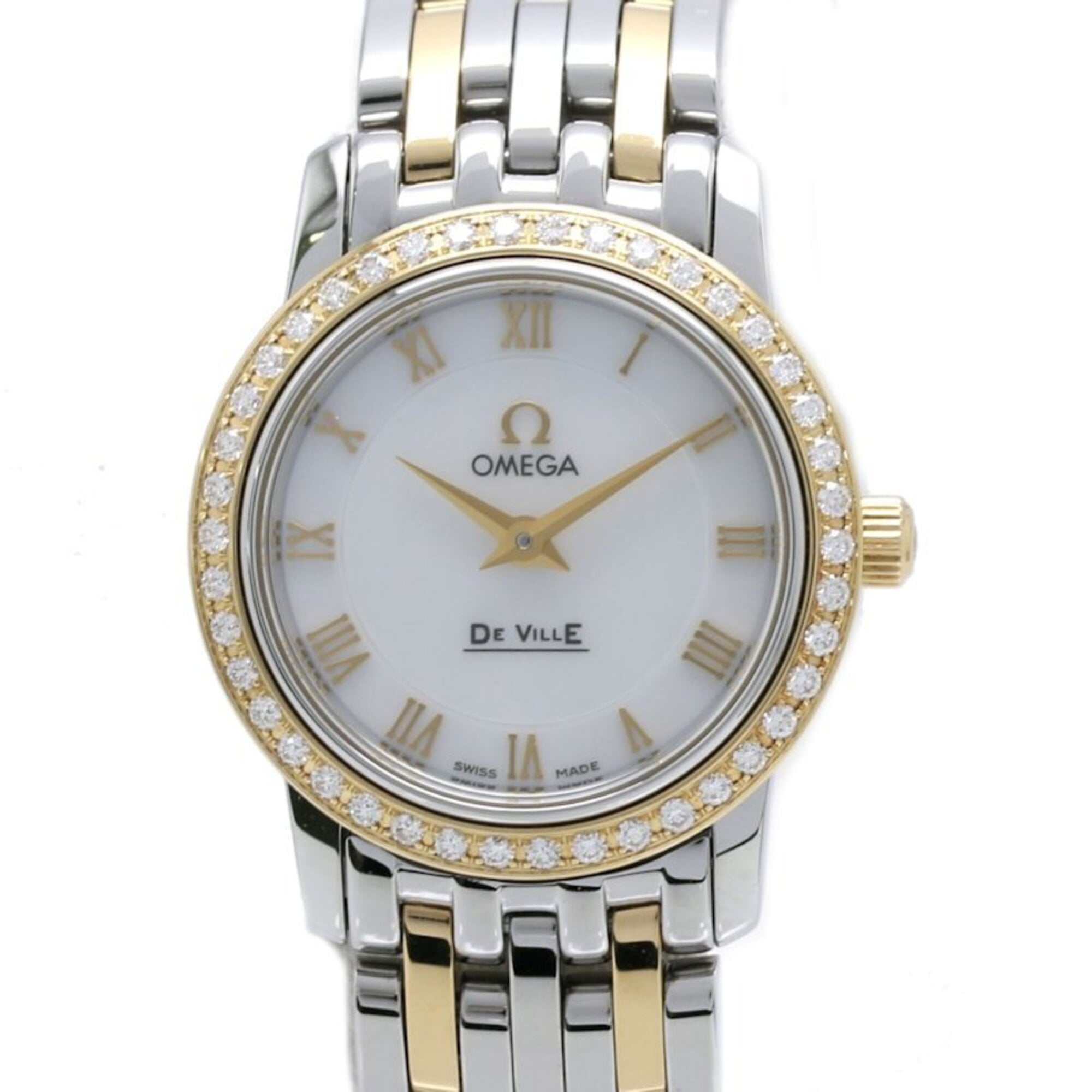 OMEGA De Ville Prestige Diamond Bezel 4375.71.00 Women's Watch K18YG xSS 40447