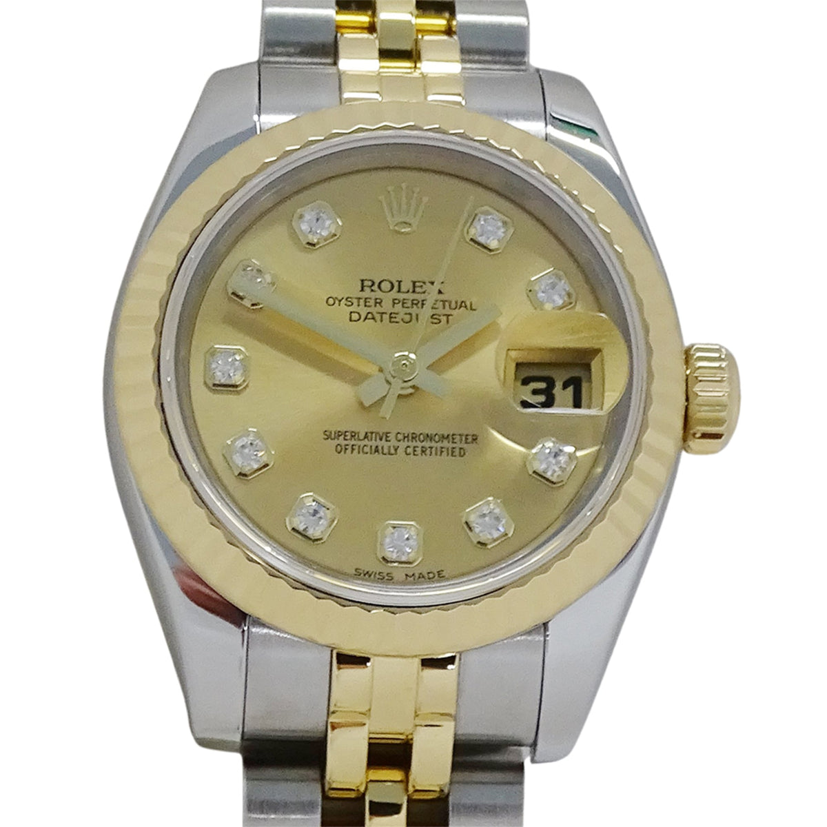 Rolex Datejust 179173G Gold Dial 26mm Watch