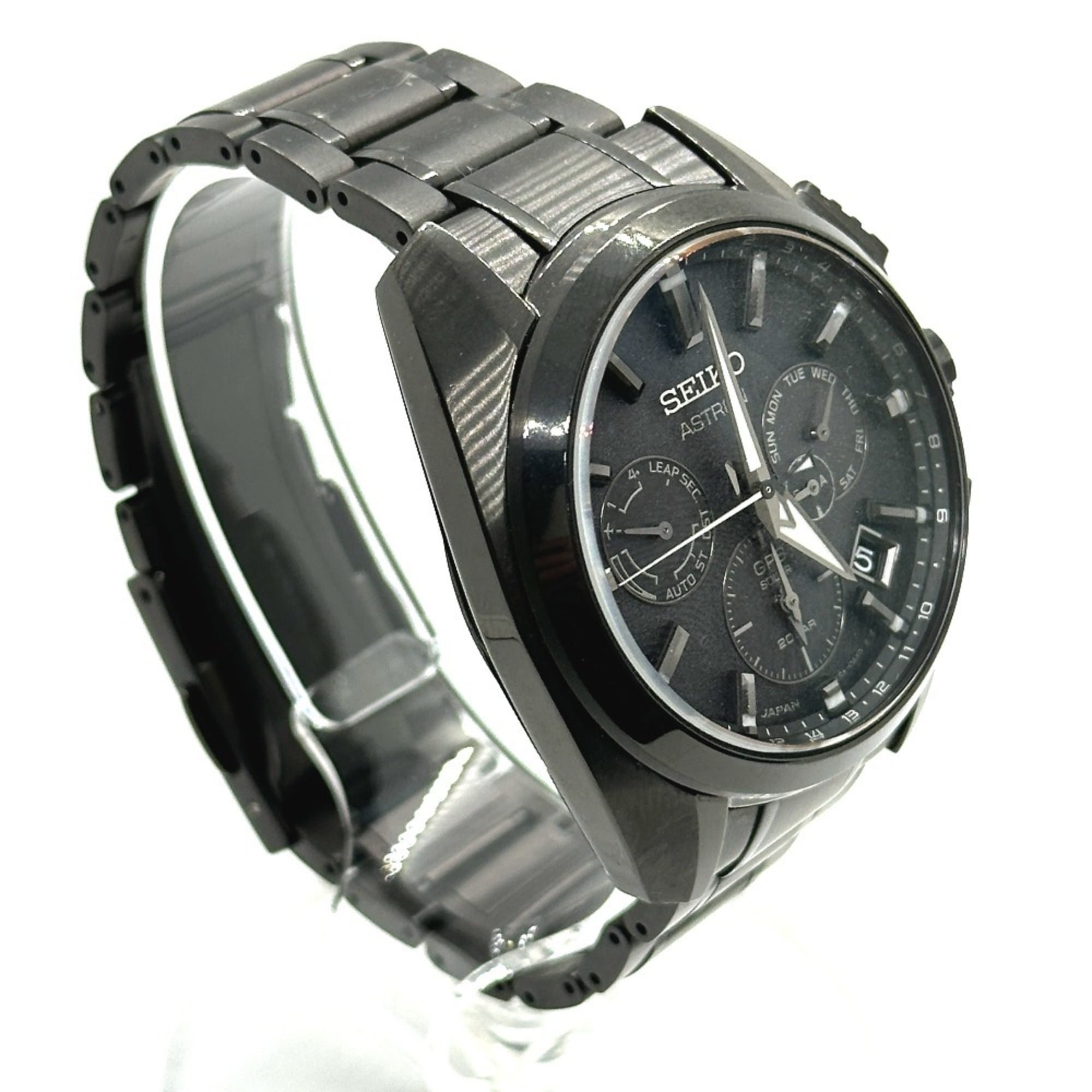 Seiko SBXC069/5X53-0AV0 Astron Global Line DayDatum GPS-Solar-Funkuhr aus Titan für HerrenSchwarz